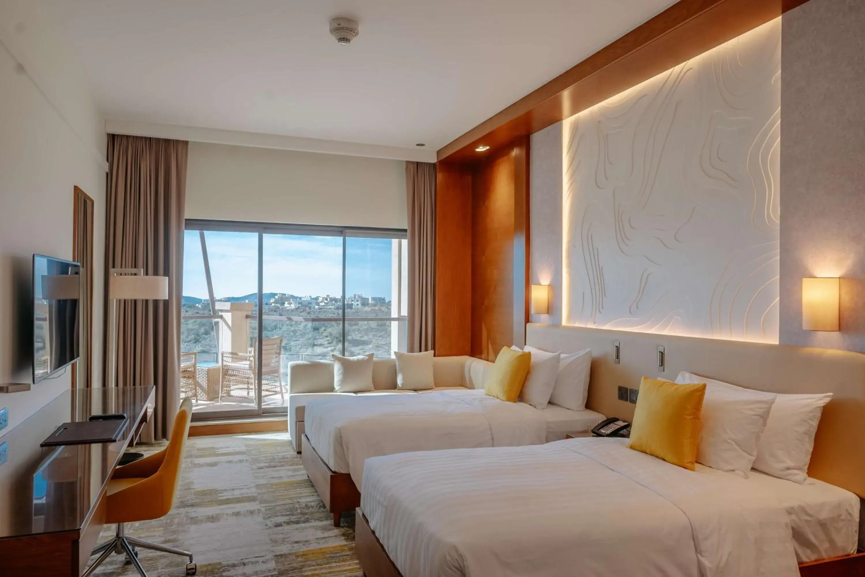 Bedroom, Bed in dusitD2 Naseem Resort, Jabal Akhdar, Oman Bedroom, Bed in dusitD2 Naseem Resort, Jabal Akhdar, Oman