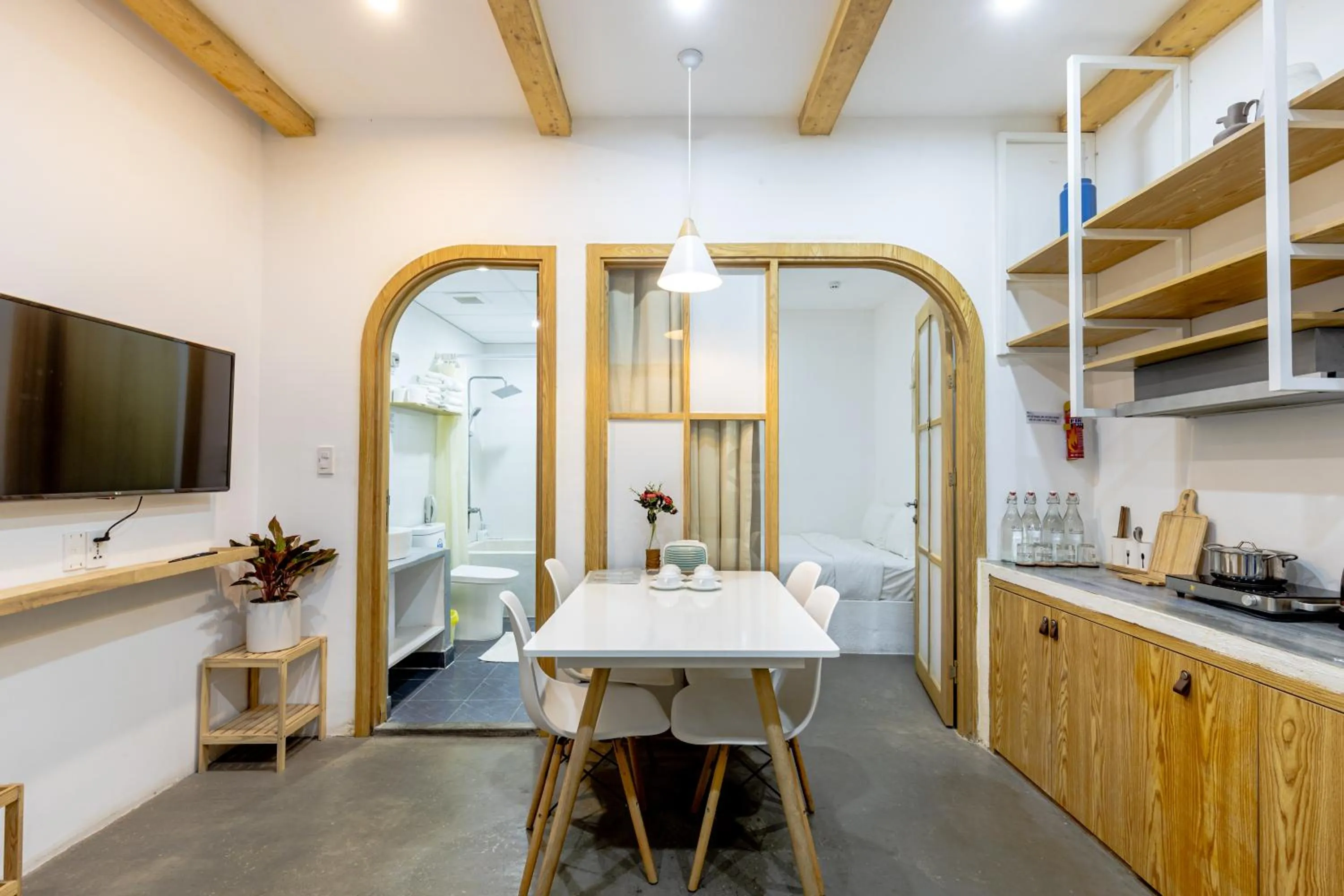 Dining area in LaDa's House Da Nang