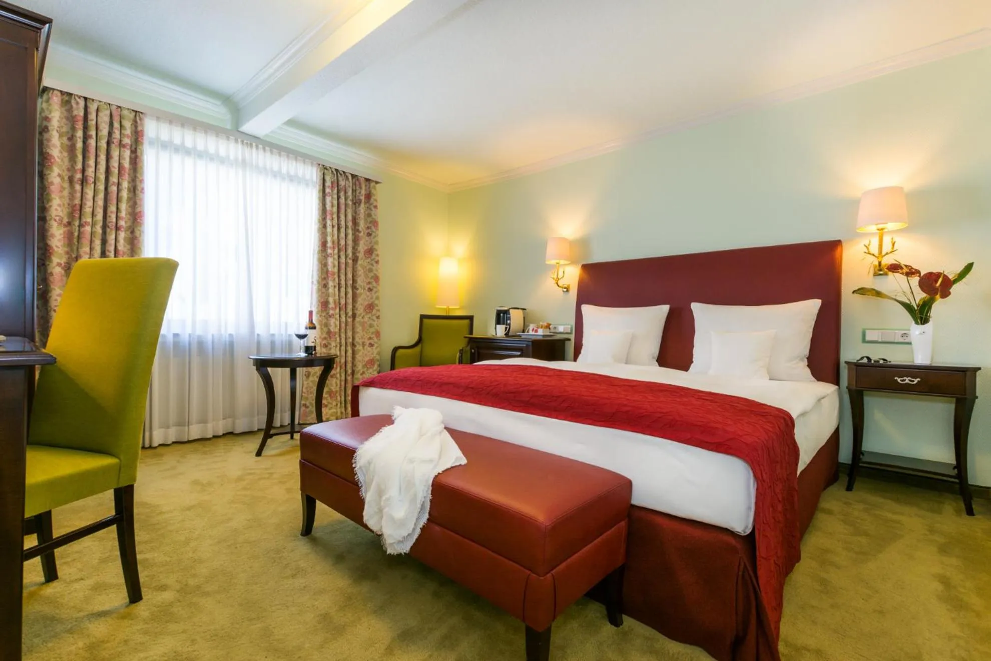 Bed in Lohmann's Romantik Hotel Gravenberg