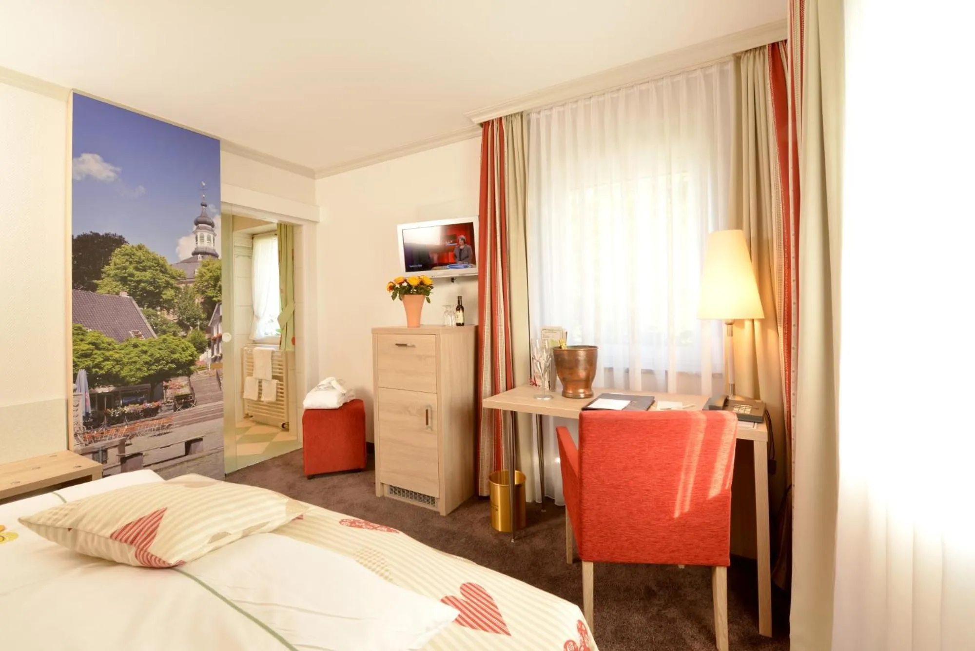 Bed in Lohmann's Romantik Hotel Gravenberg