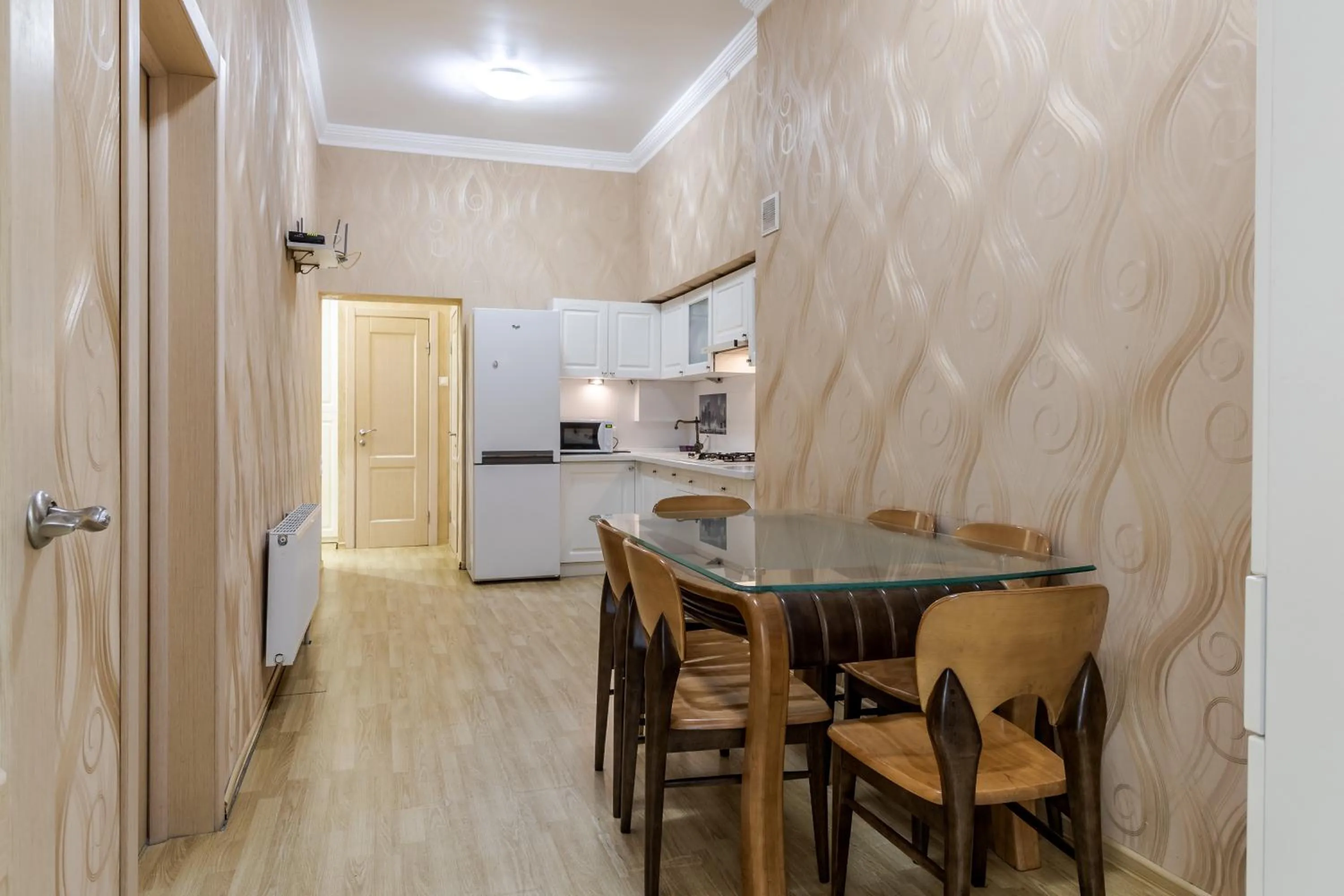 Communal kitchen in Vynnychenka apartment