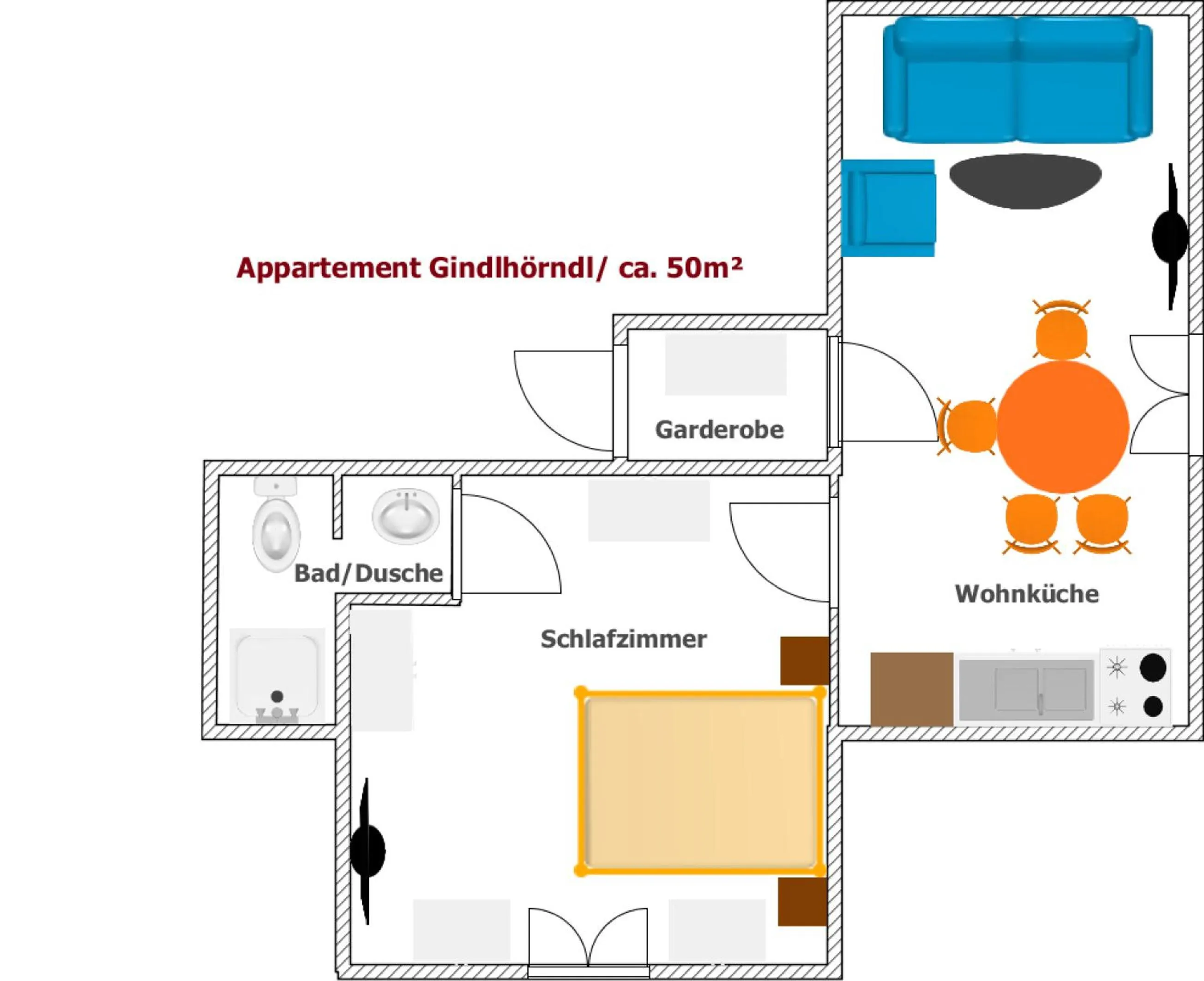 Floor plan in Appartements-Restaurant Schwaiger