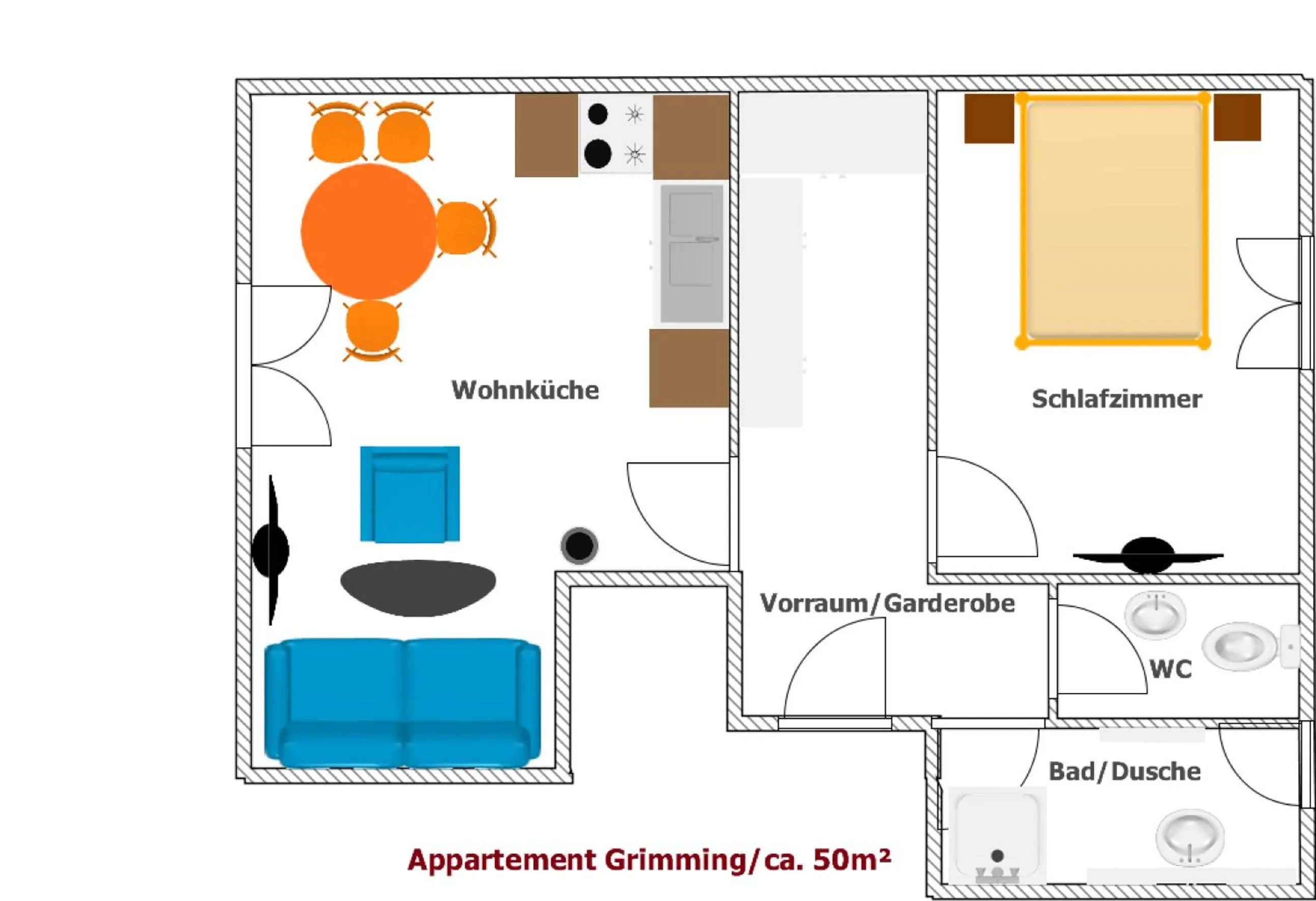 Floor plan in Appartements-Restaurant Schwaiger