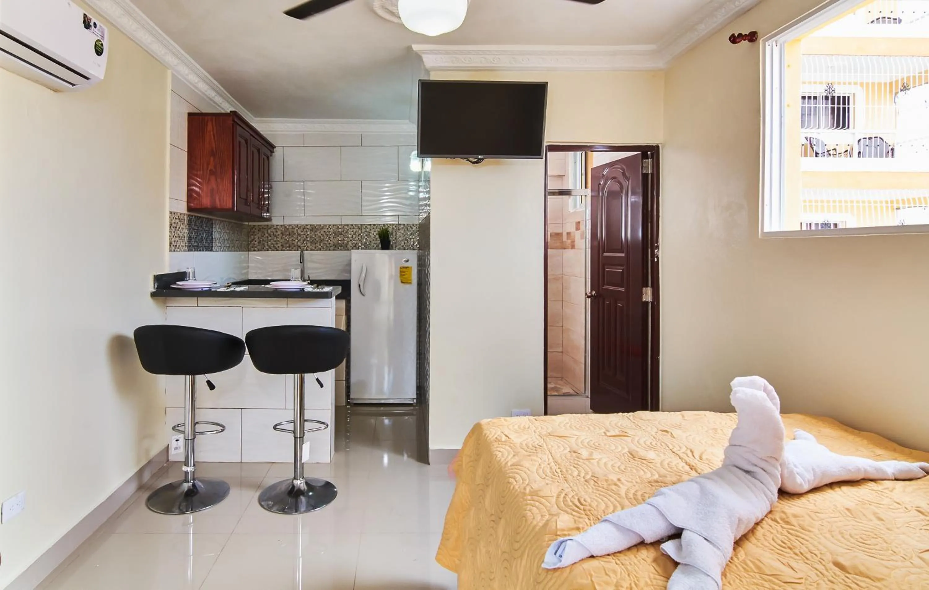Photo of the whole room, Bed in Tropical Island Aparthotel Aeropuerto Santo Domingo