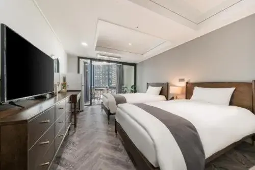 Bed in Haeundae Central Hotel Bed in Haeundae Central Hotel