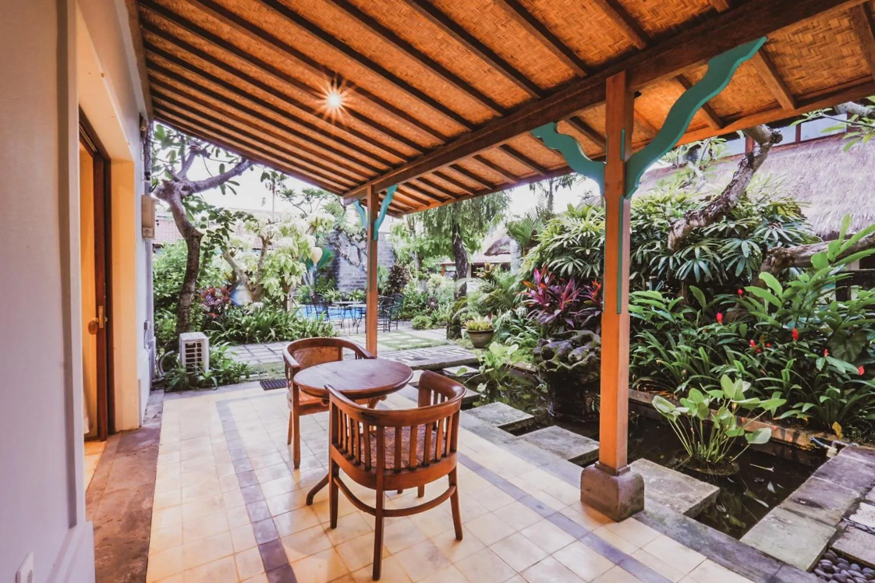 Seating area in Bebek Cottages Sanur