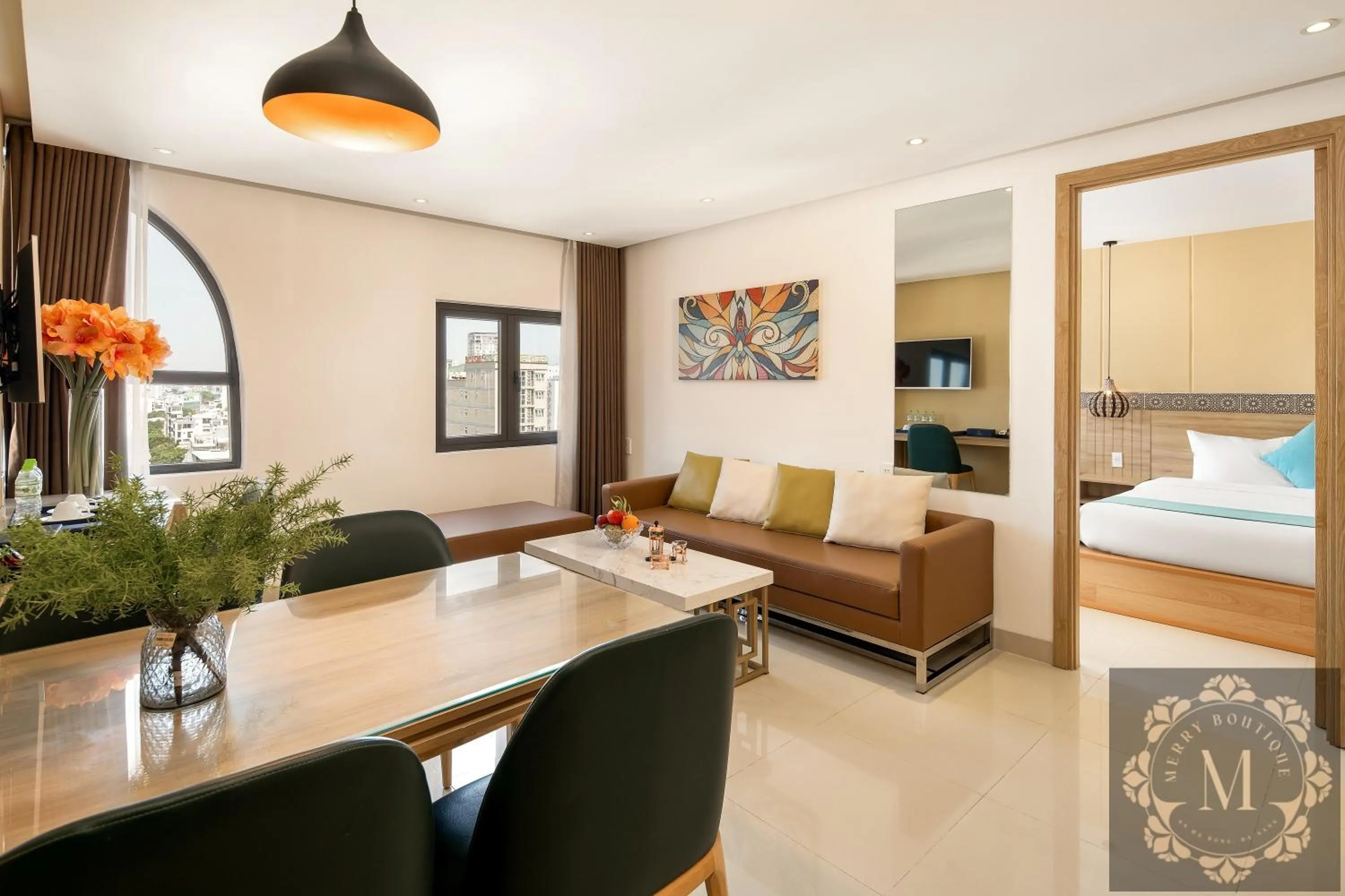 TV and multimedia, Bed in Bella Merry Hotel and Apartment - 100M To The My Khe Beach