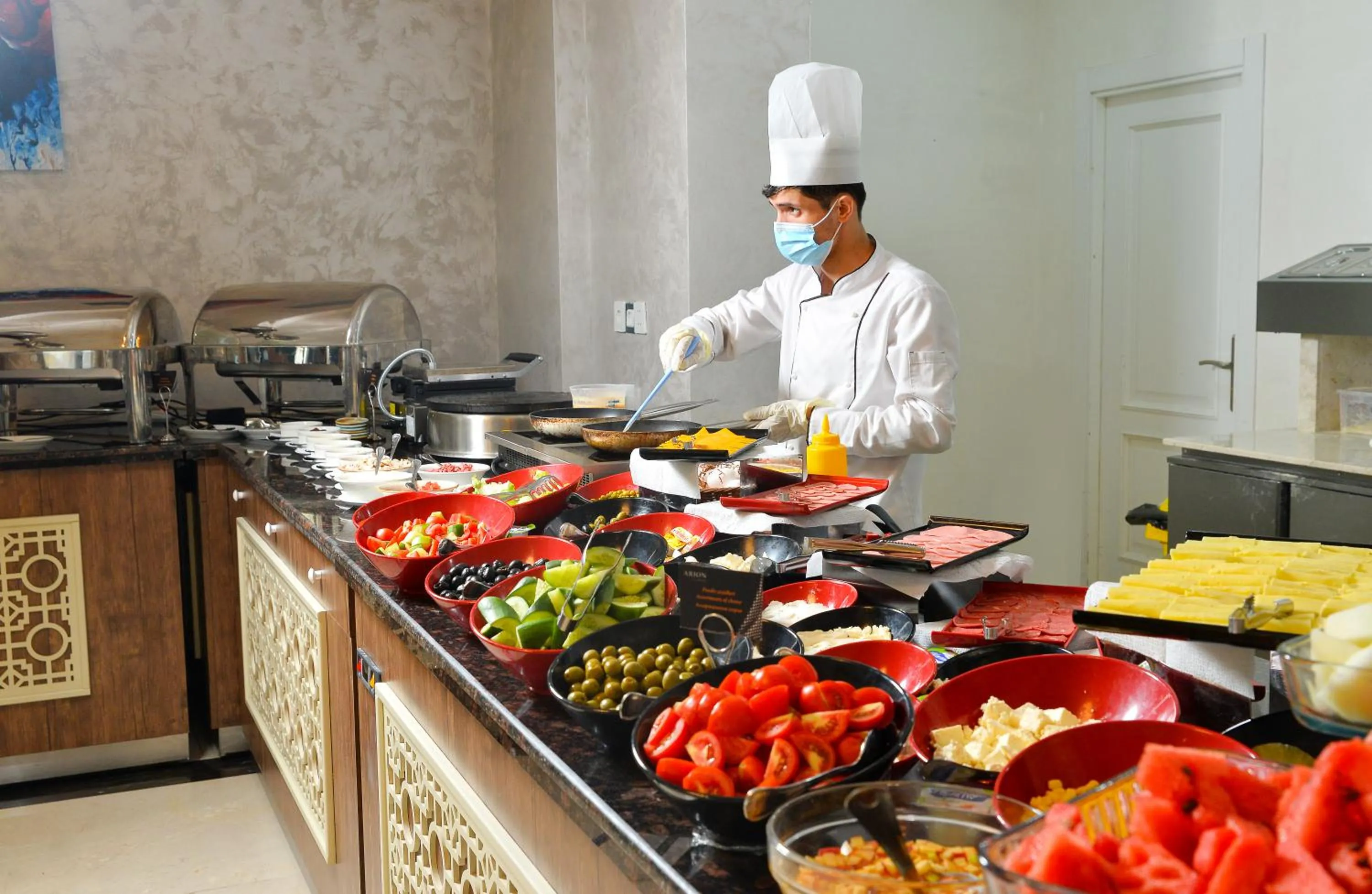 Buffet breakfast in Arion Hotel Baku
