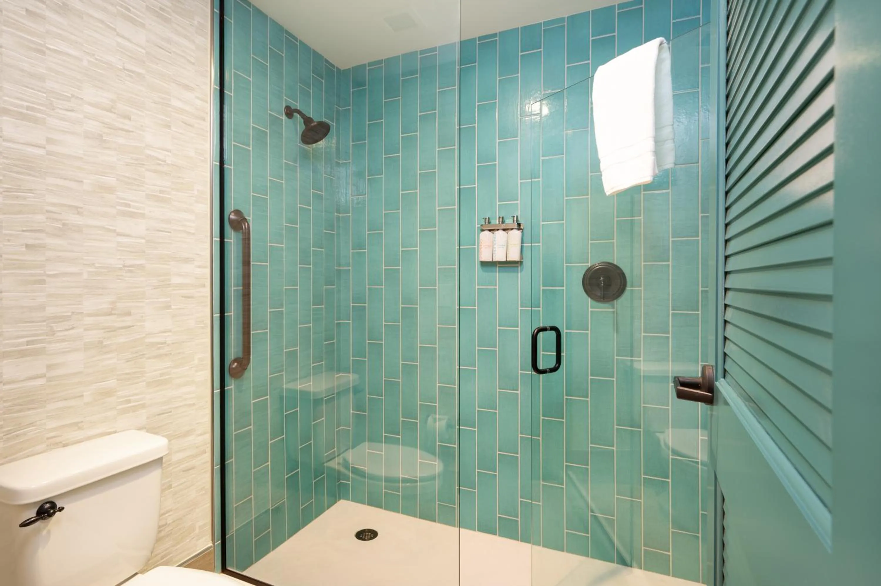 Shower in The Lodge at Camp Margaritaville