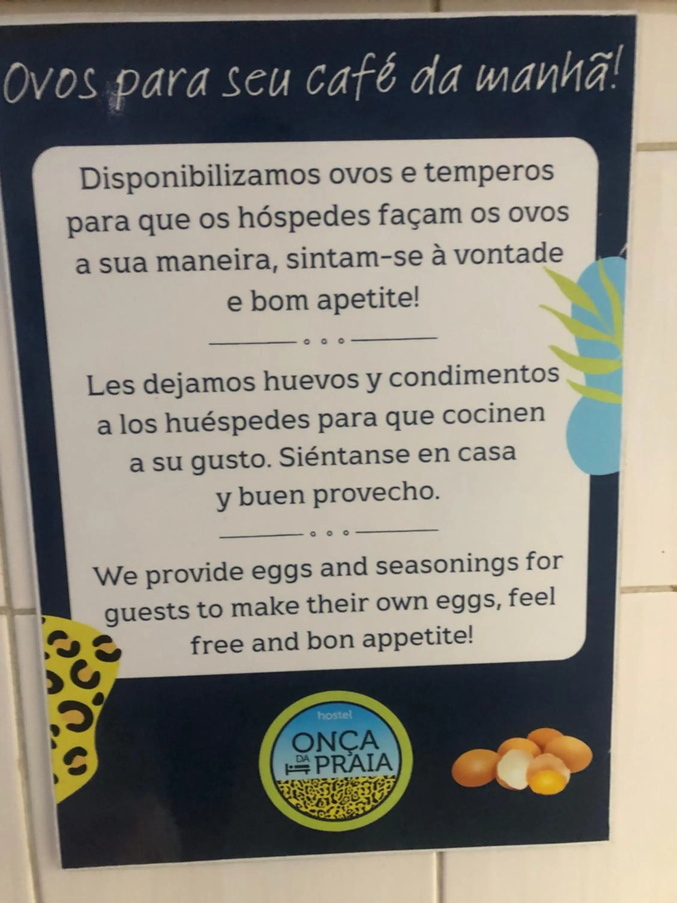 Breakfast in Onça da Praia Hostel