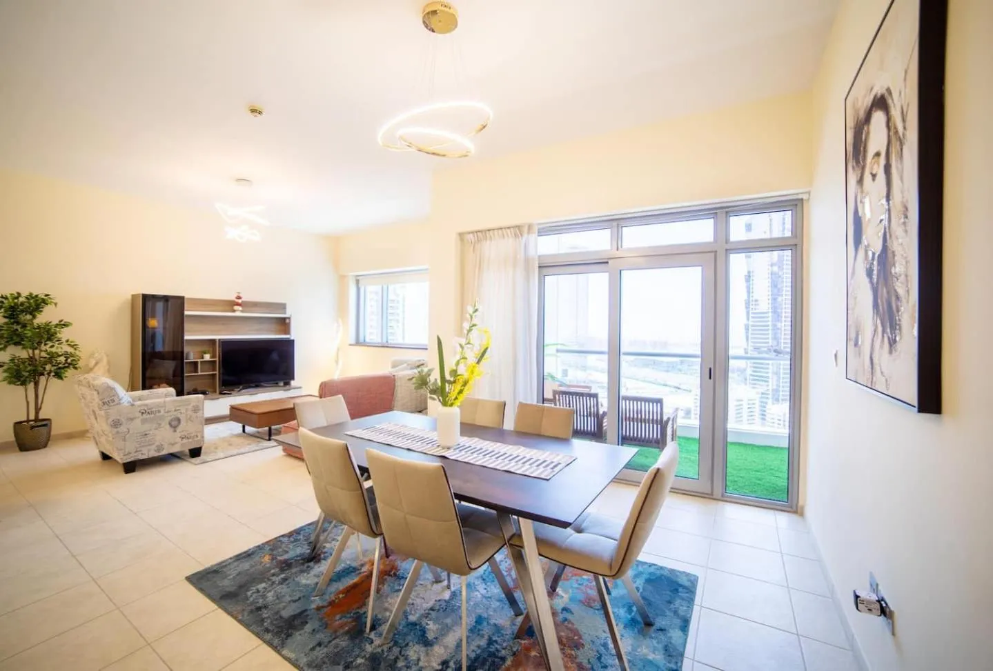 Living room in Scenic 2 Bedroom Apartment - Downtown Business Bay