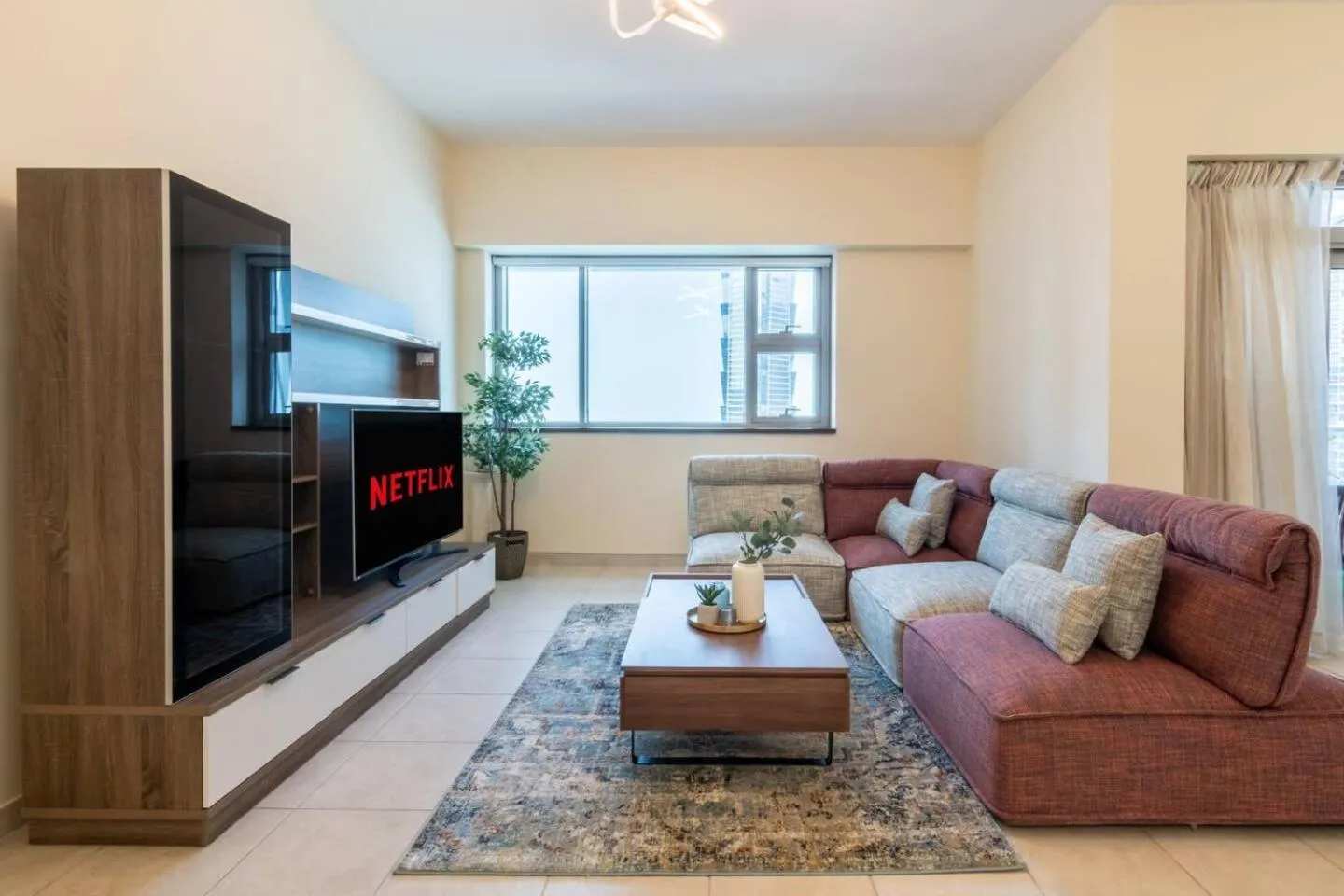 Living room in Scenic 2 Bedroom Apartment - Downtown Business Bay