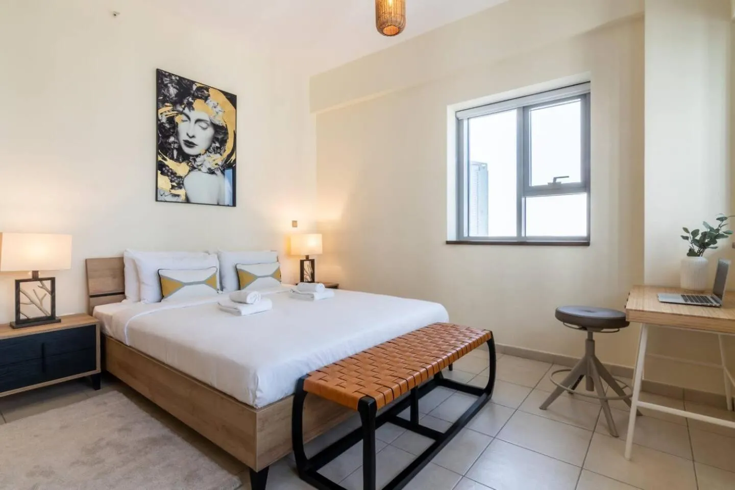 Bedroom, Bed in Scenic 2 Bedroom Apartment - Downtown Business Bay