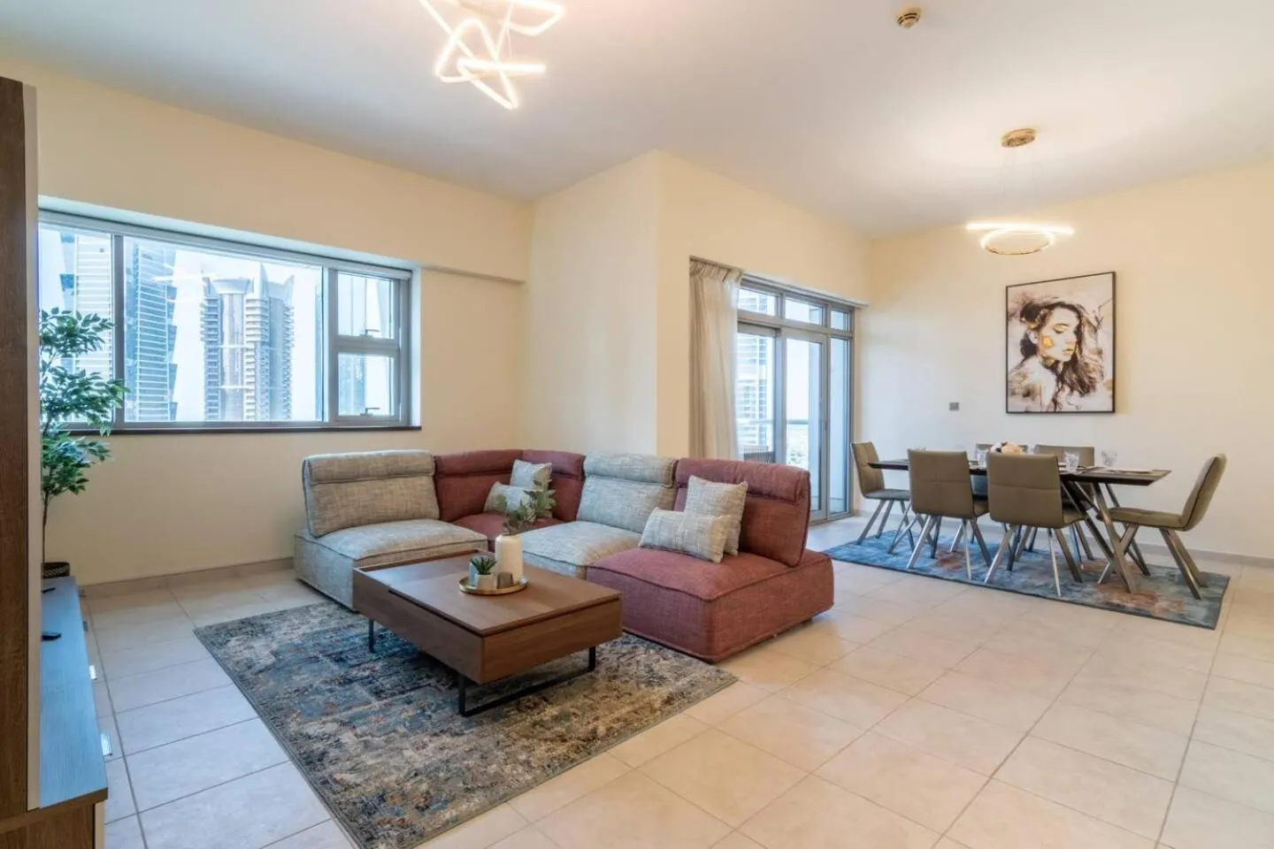 Living room in Scenic 2 Bedroom Apartment - Downtown Business Bay