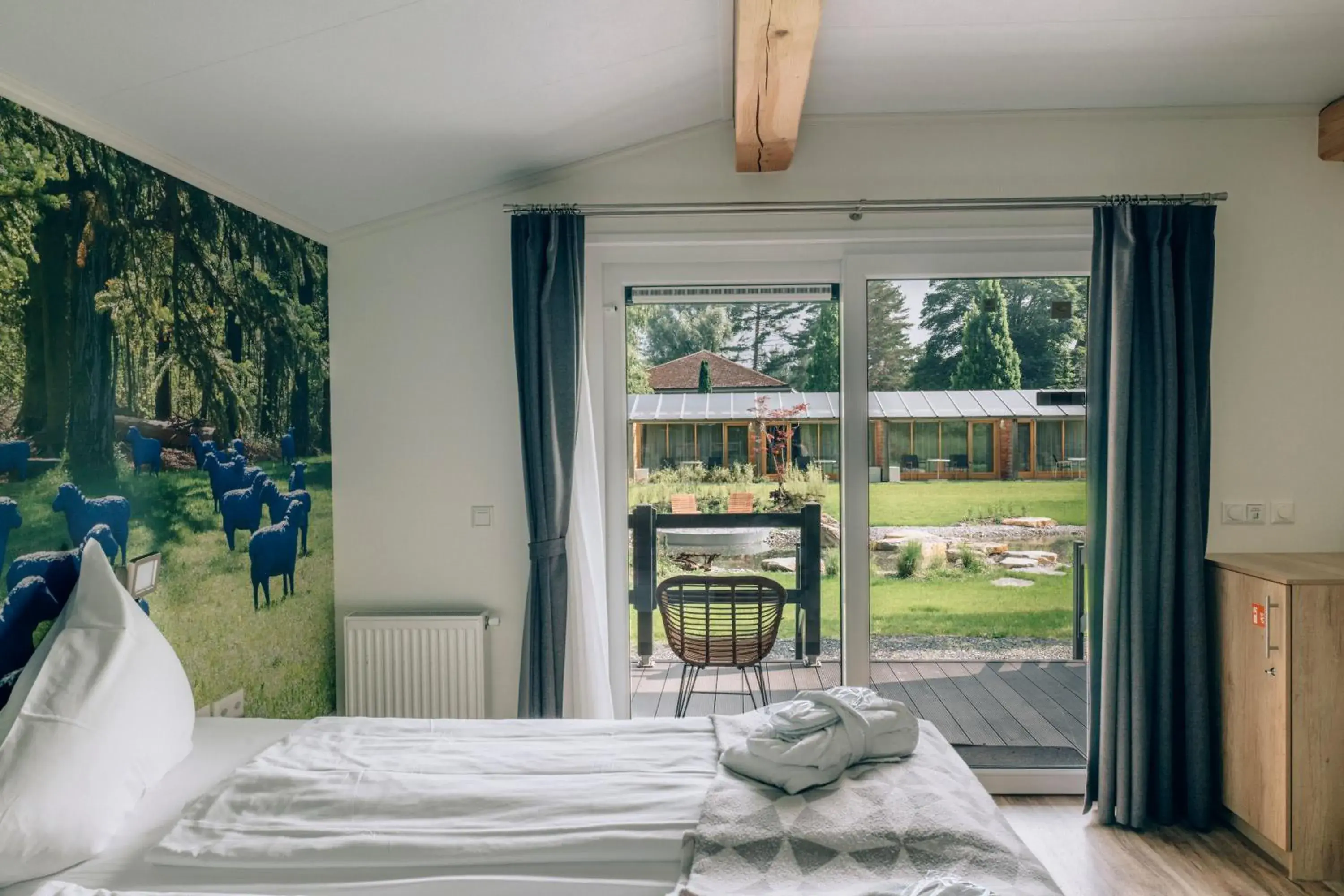 Balcony/Terrace, Bed in Hotel Schloss Ragaz Balcony/Terrace, Bed in Hotel Schloss Ragaz