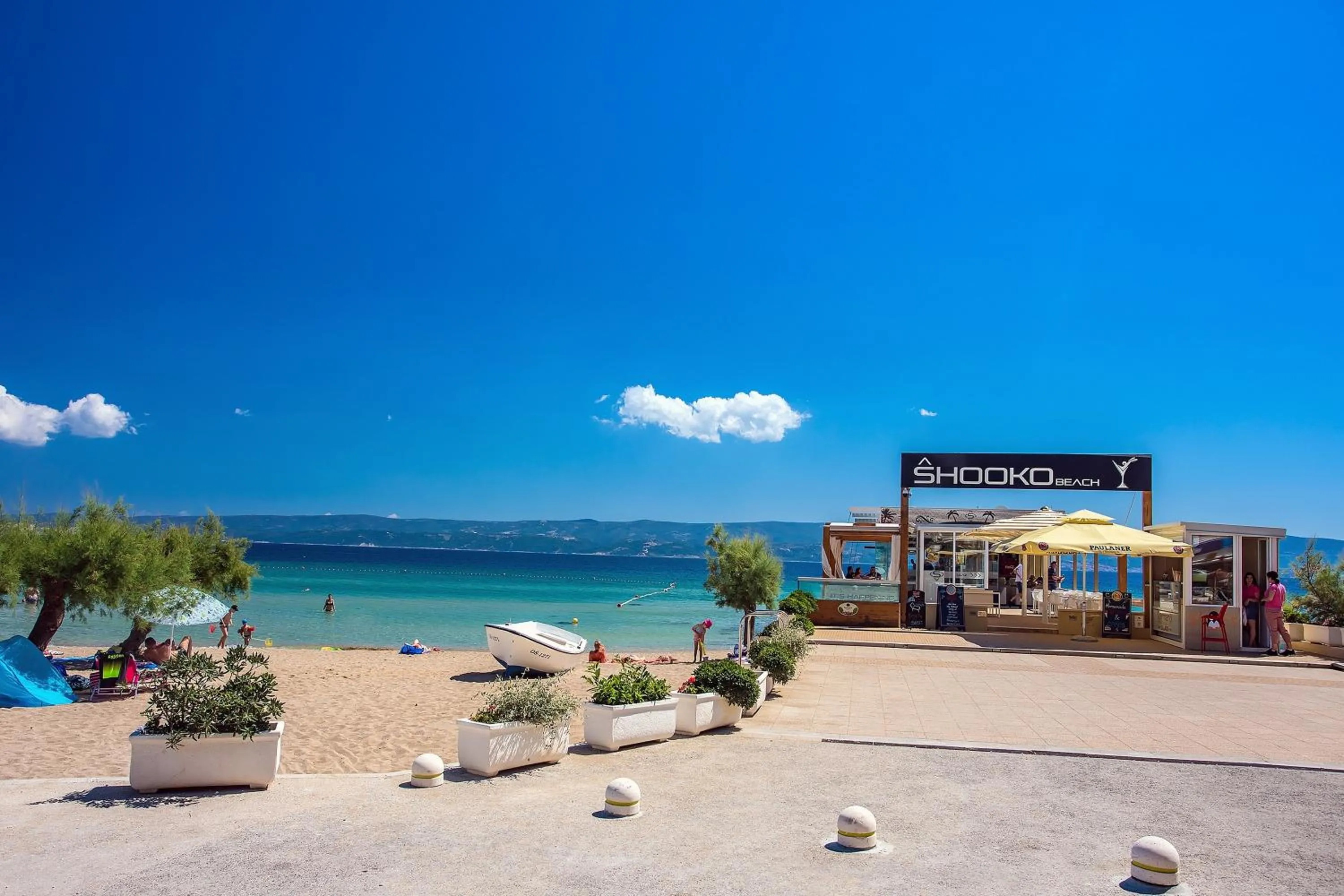 Beach in LUXURY VILLA PARADISE 120m from sandy beach, heated pool, billiard, max 12 pax