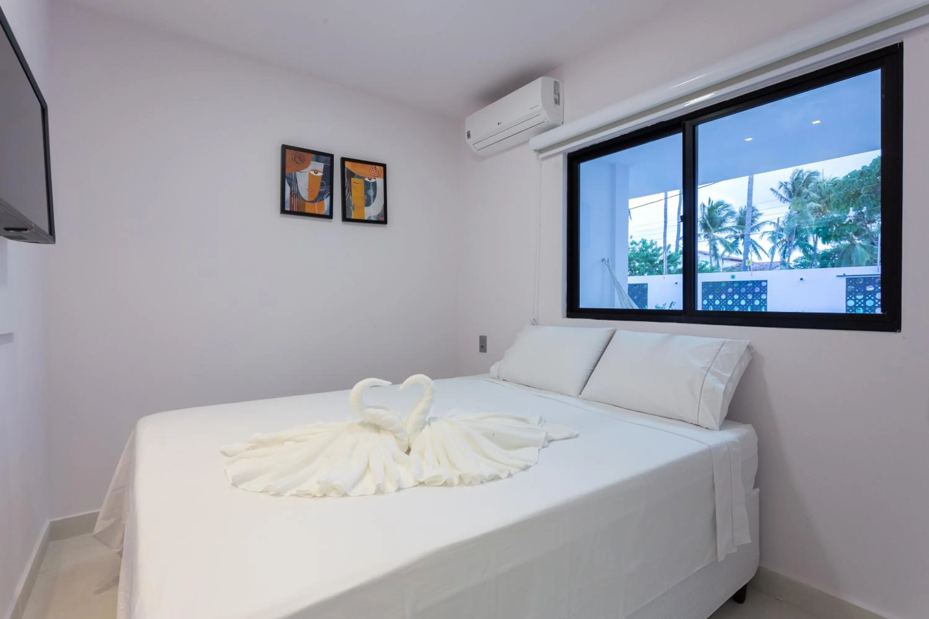 View (from property/room), Bed in Quinta do Mar Flats Porto de Galinhas