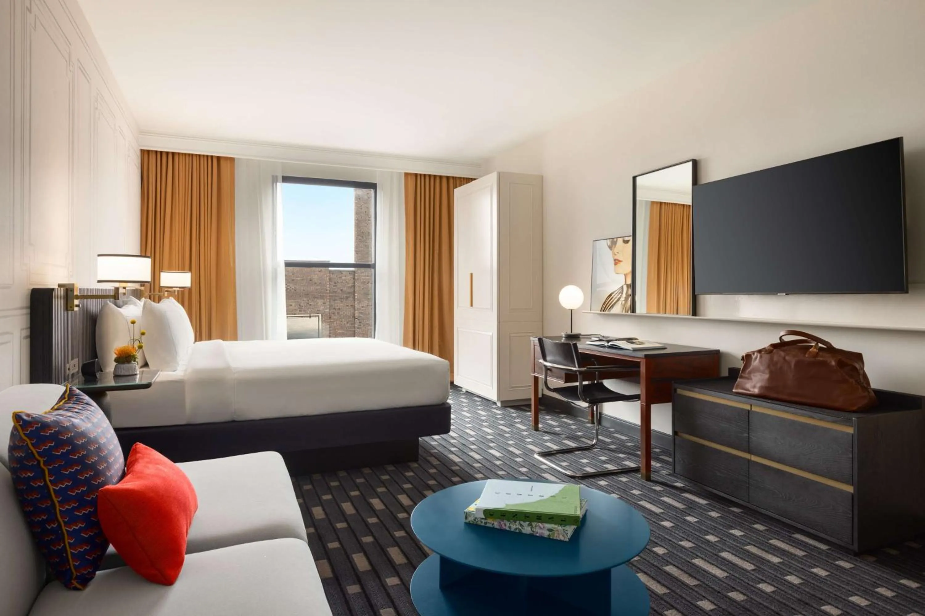 Bedroom, Bed in 106 Jefferson Huntsville, Curio Collection by Hilton