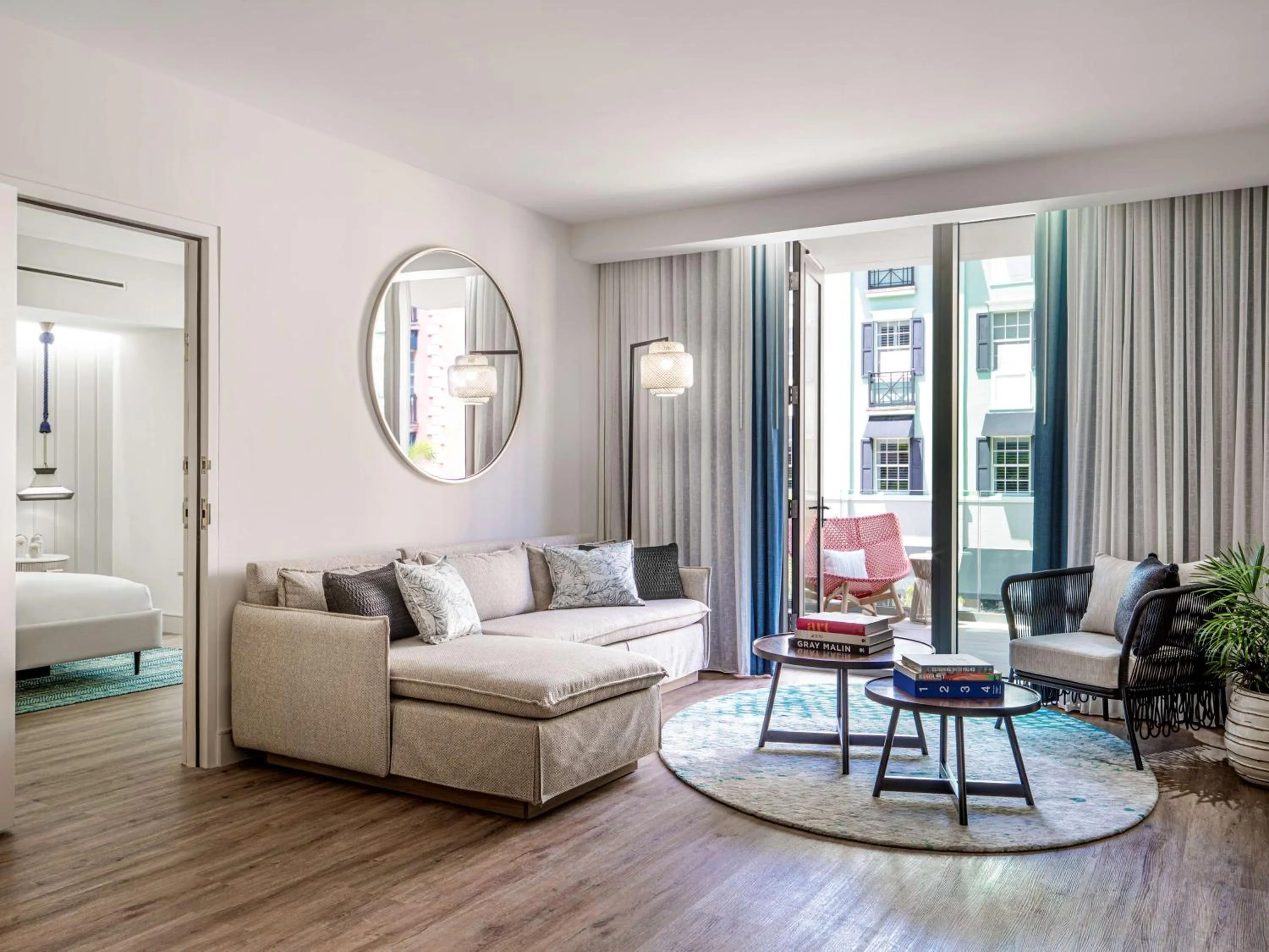Living room in The Ray Hotel Delray Beach, Curio Collection By Hilton