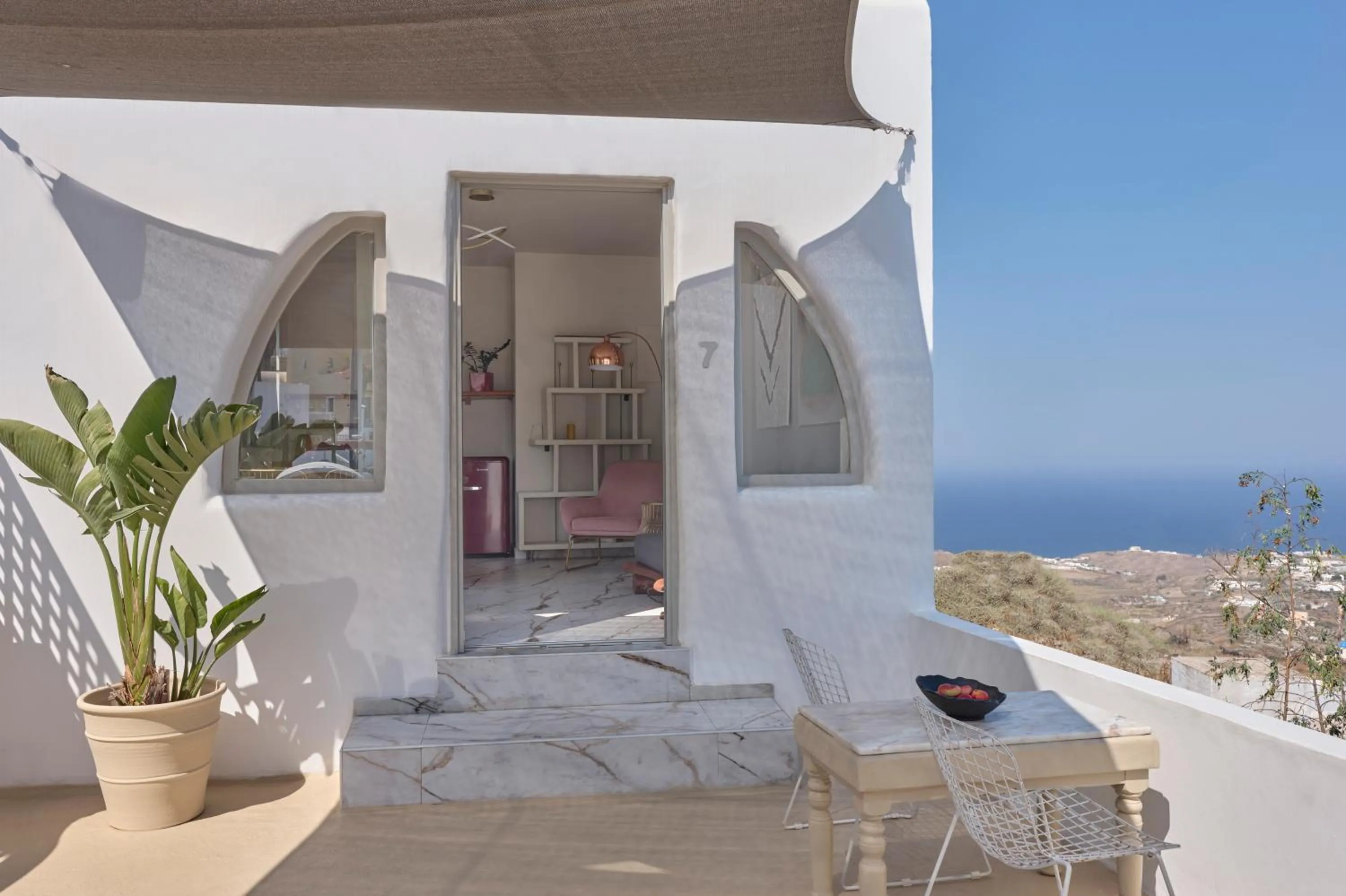 Patio in Canyon Santorini