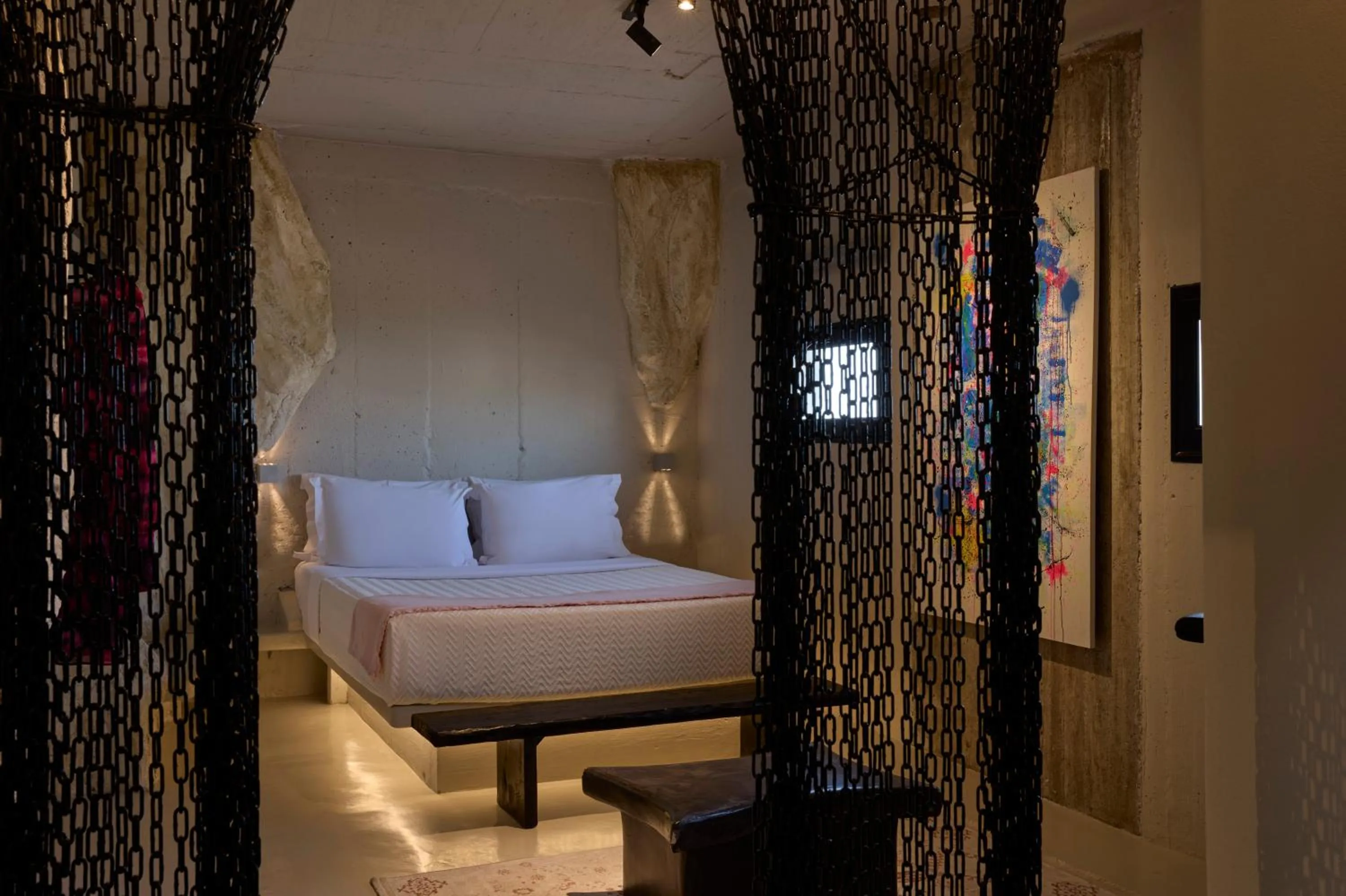 Bed in Canyon Santorini