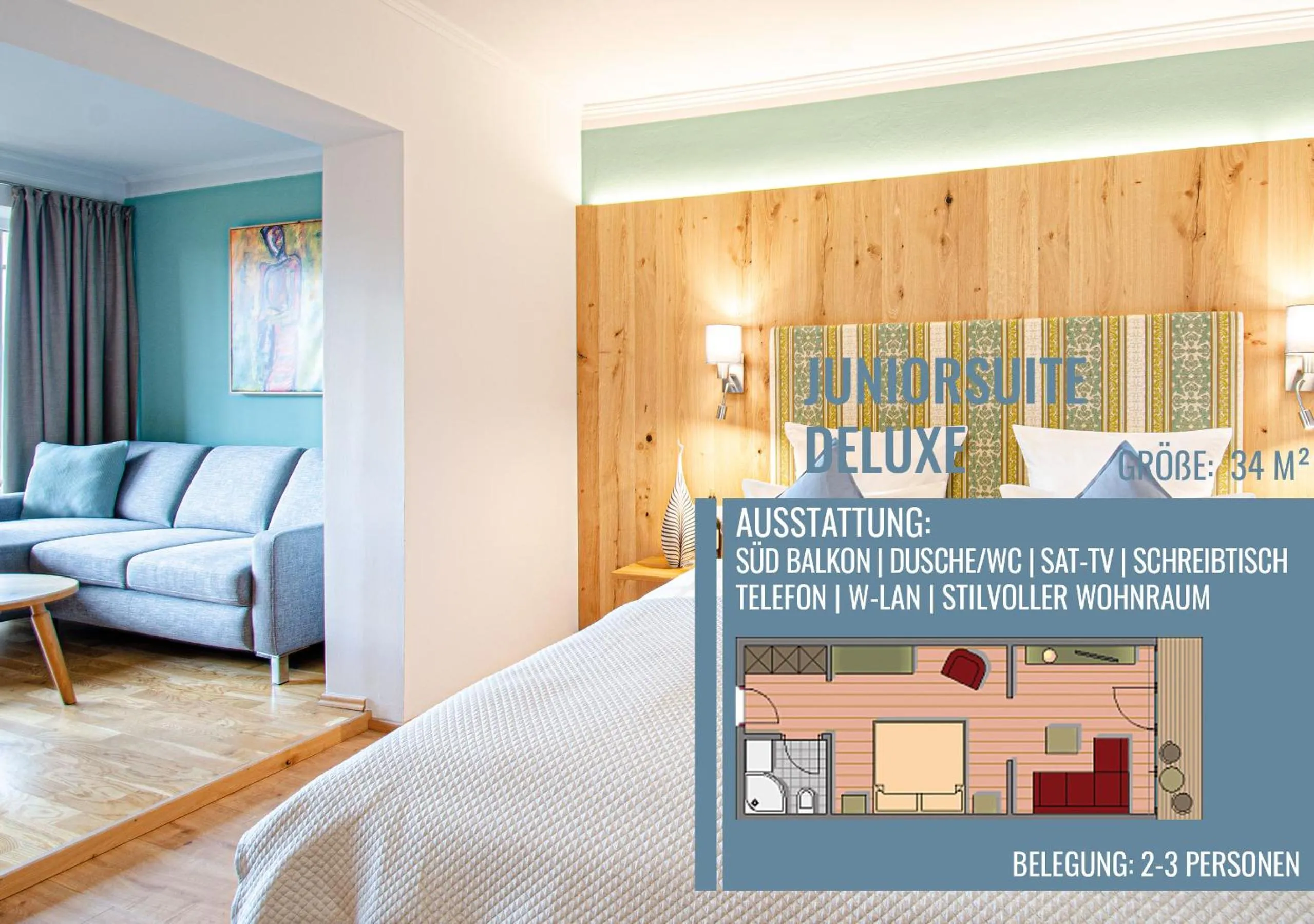 Living room, Bed in Glashotel