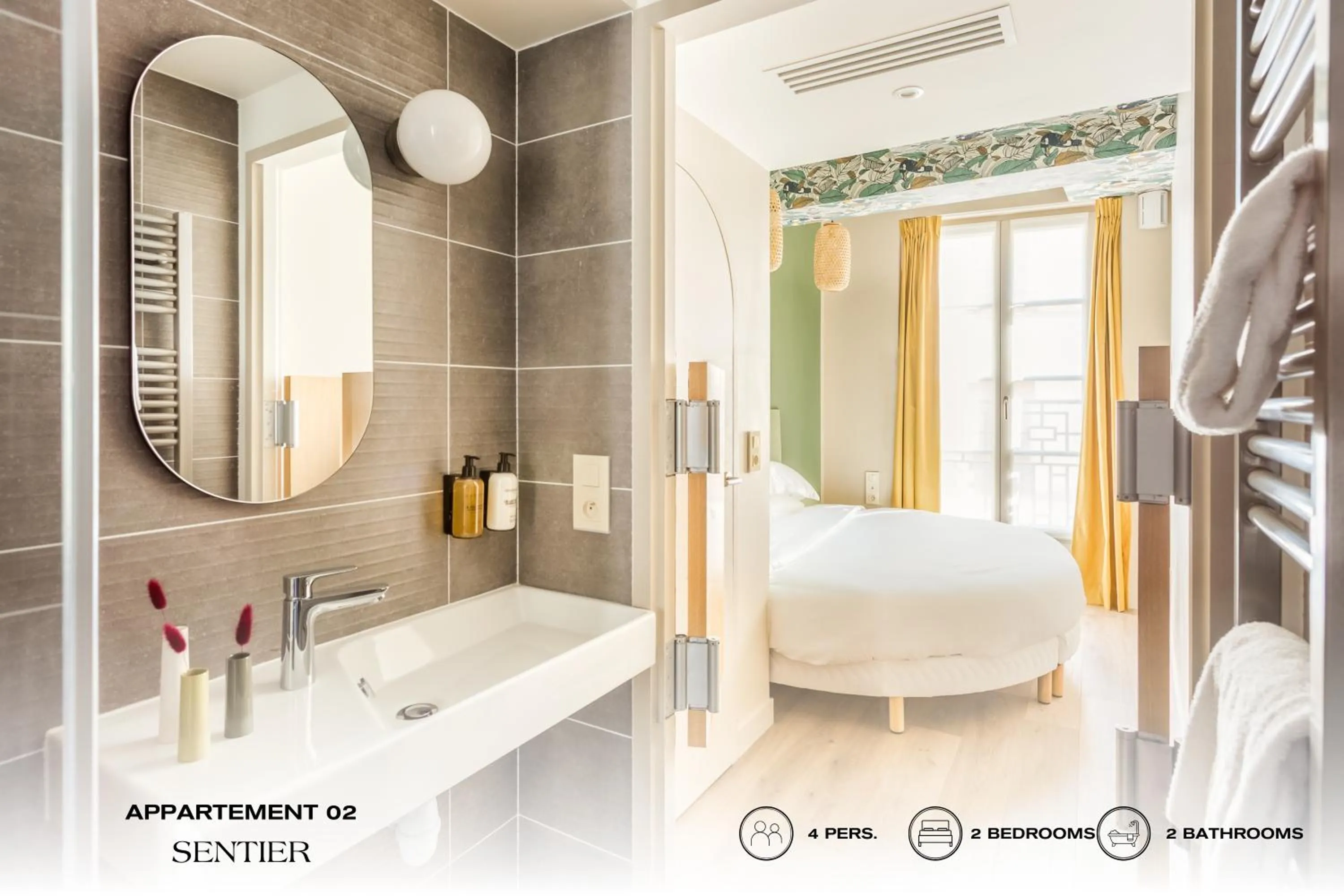 Shower, Bed in Beauquartier - Sentier