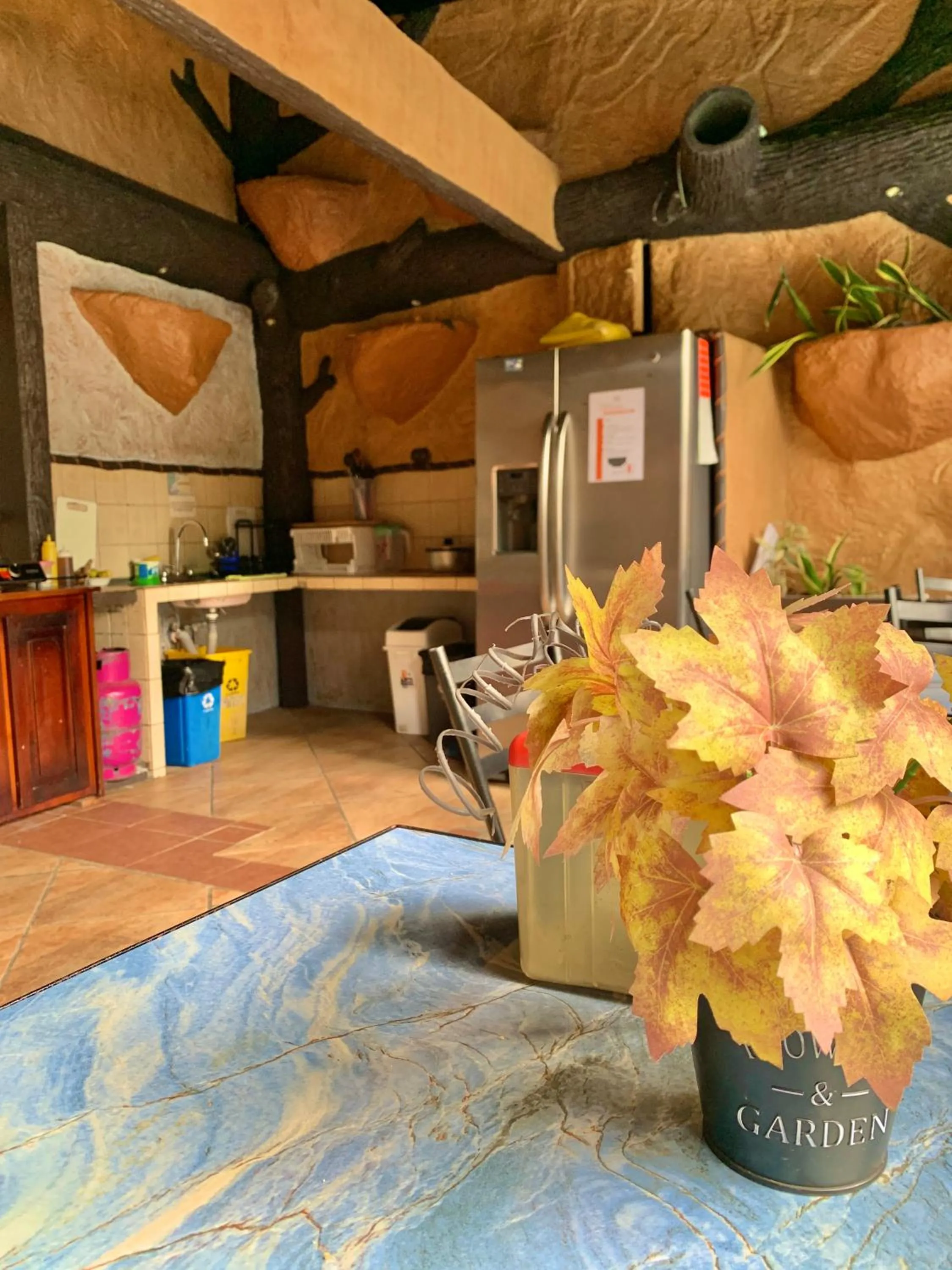 Communal kitchen in Poshtel Arenal