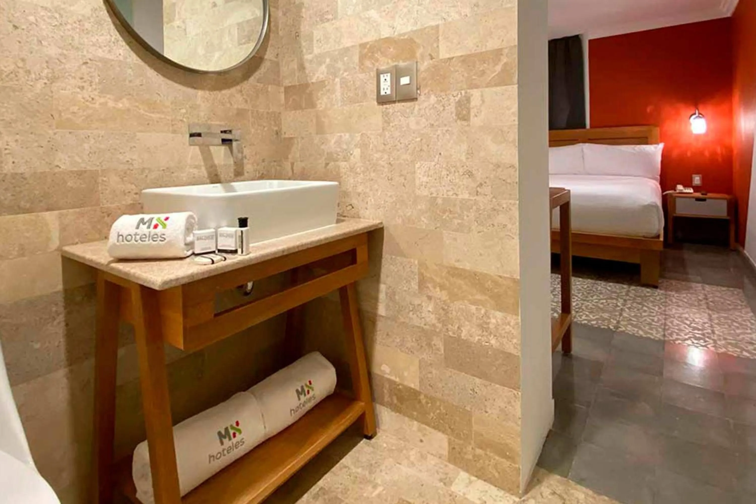 Bathroom, Bed in Hotel MX condesa CDMX, Trademark Collection by Wyndham
