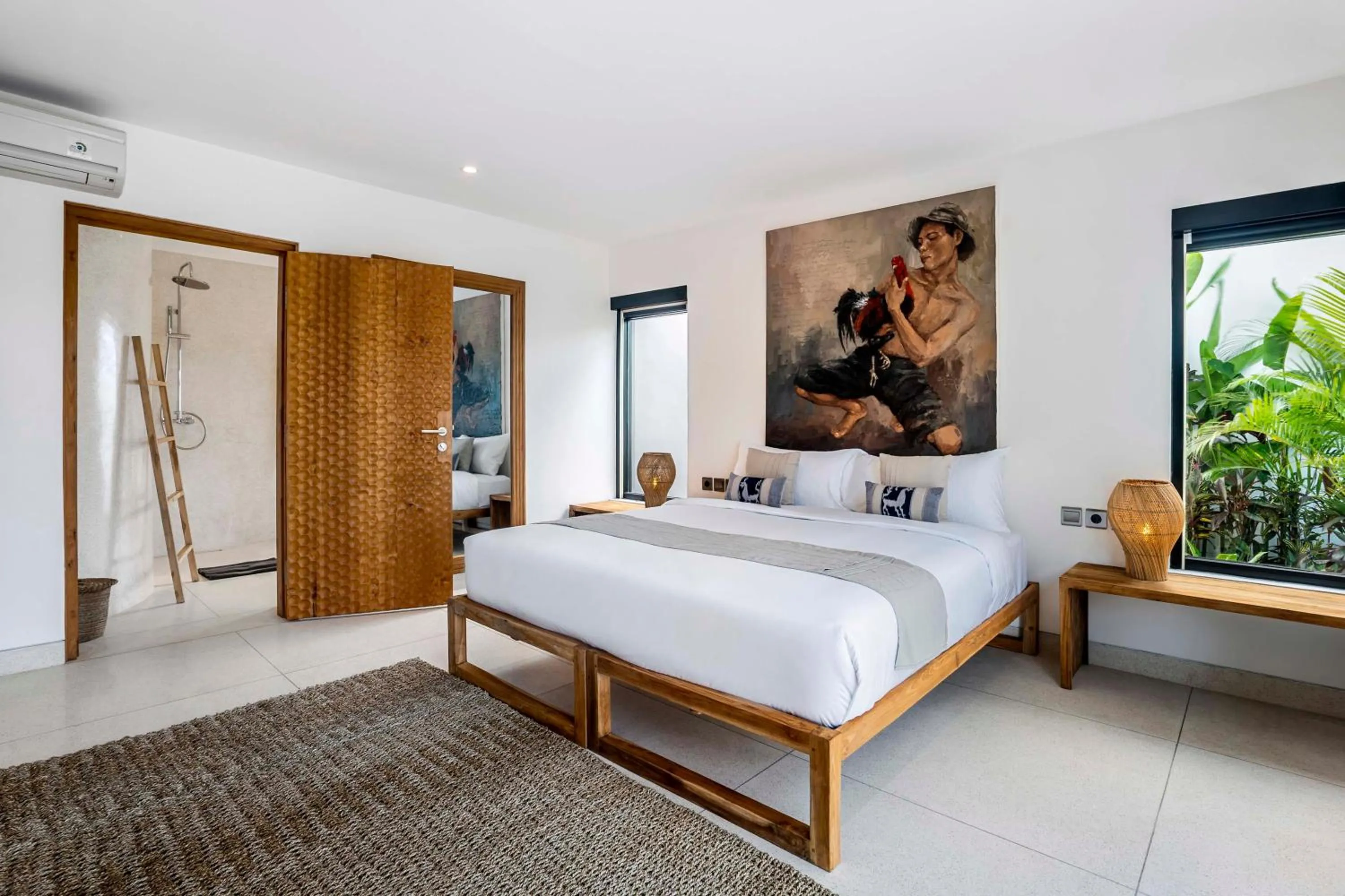 Shower, Bed in Villa Mushika by BaliSuperHost