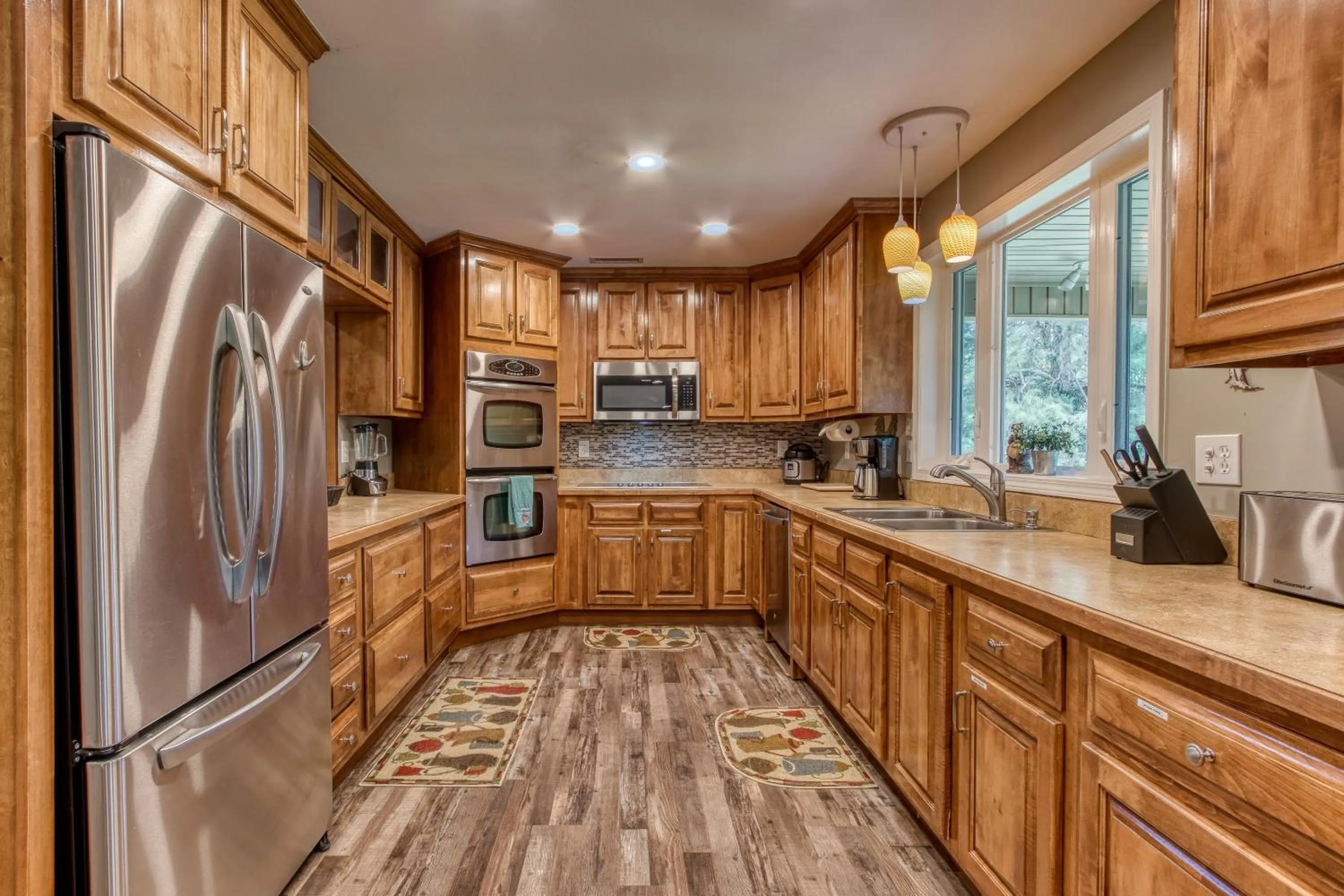 Coffee/tea facilities in Rustic River Lodge by HoneyBearCabins 7BR 6BA sleeps 21