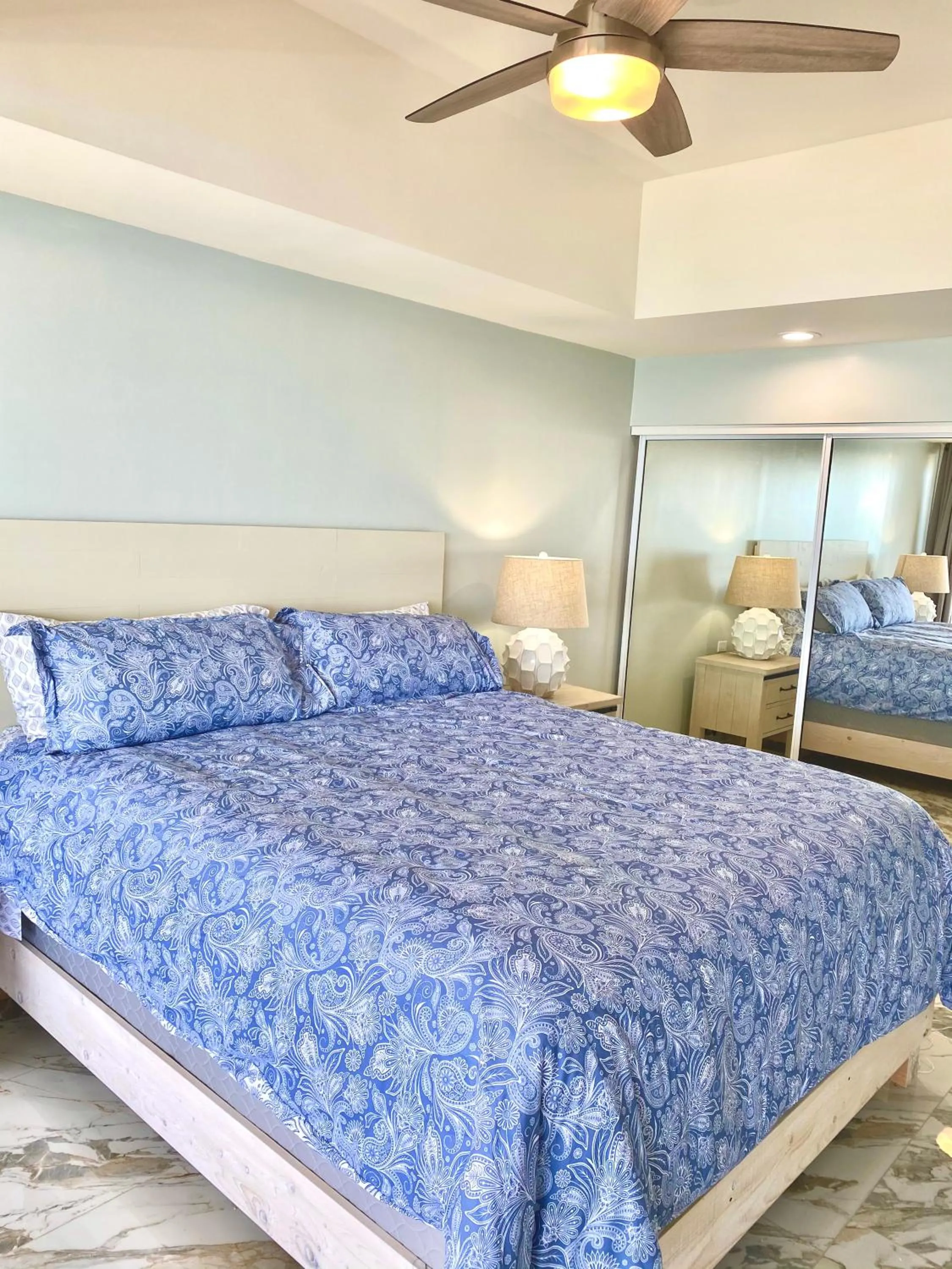 Bed in Beachfront Condo close Puerto Nuevo, Papas, and Valle de Guadalupe