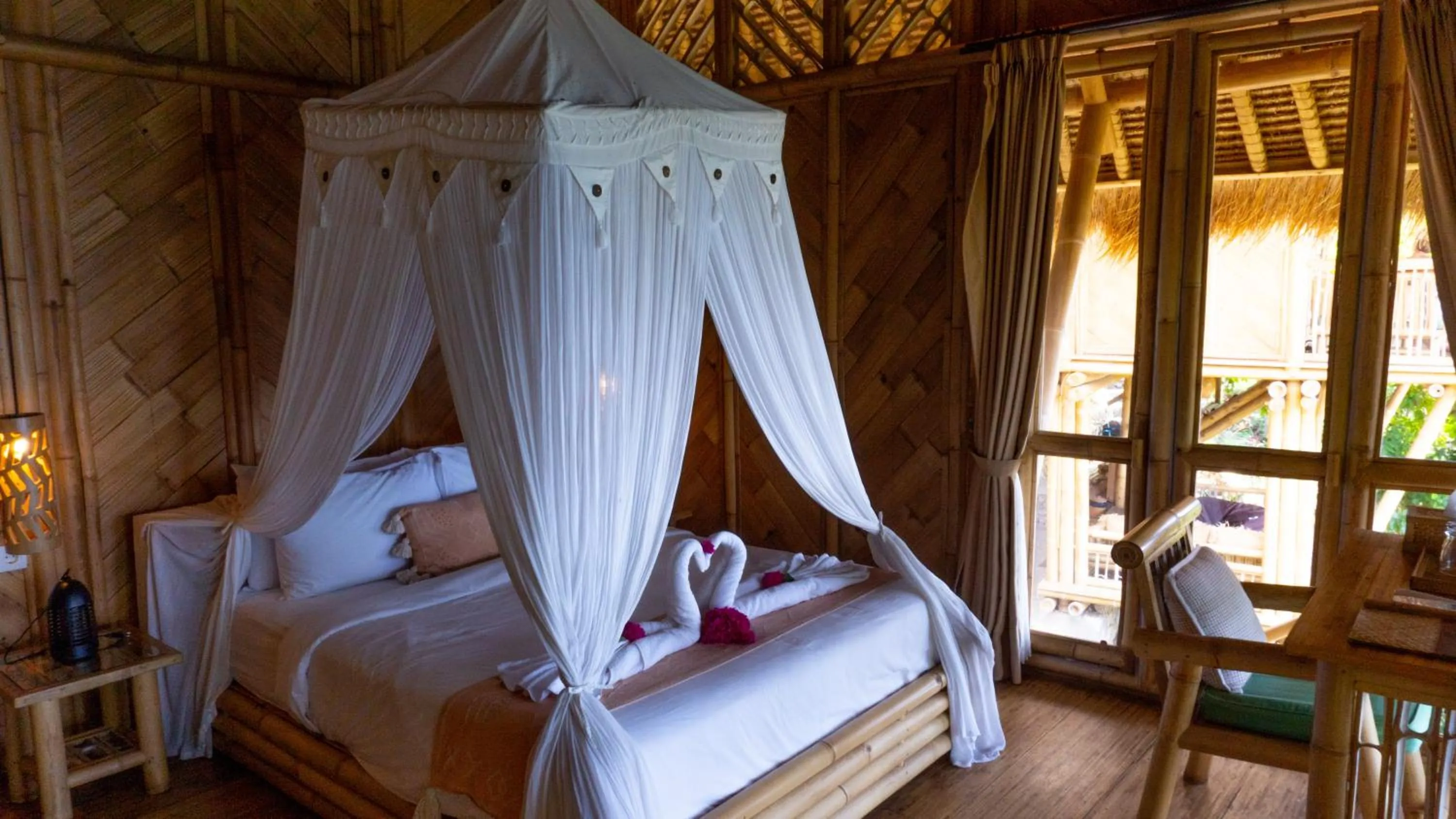 Bedroom, Bed in Elang Hillside Bamboo Villas