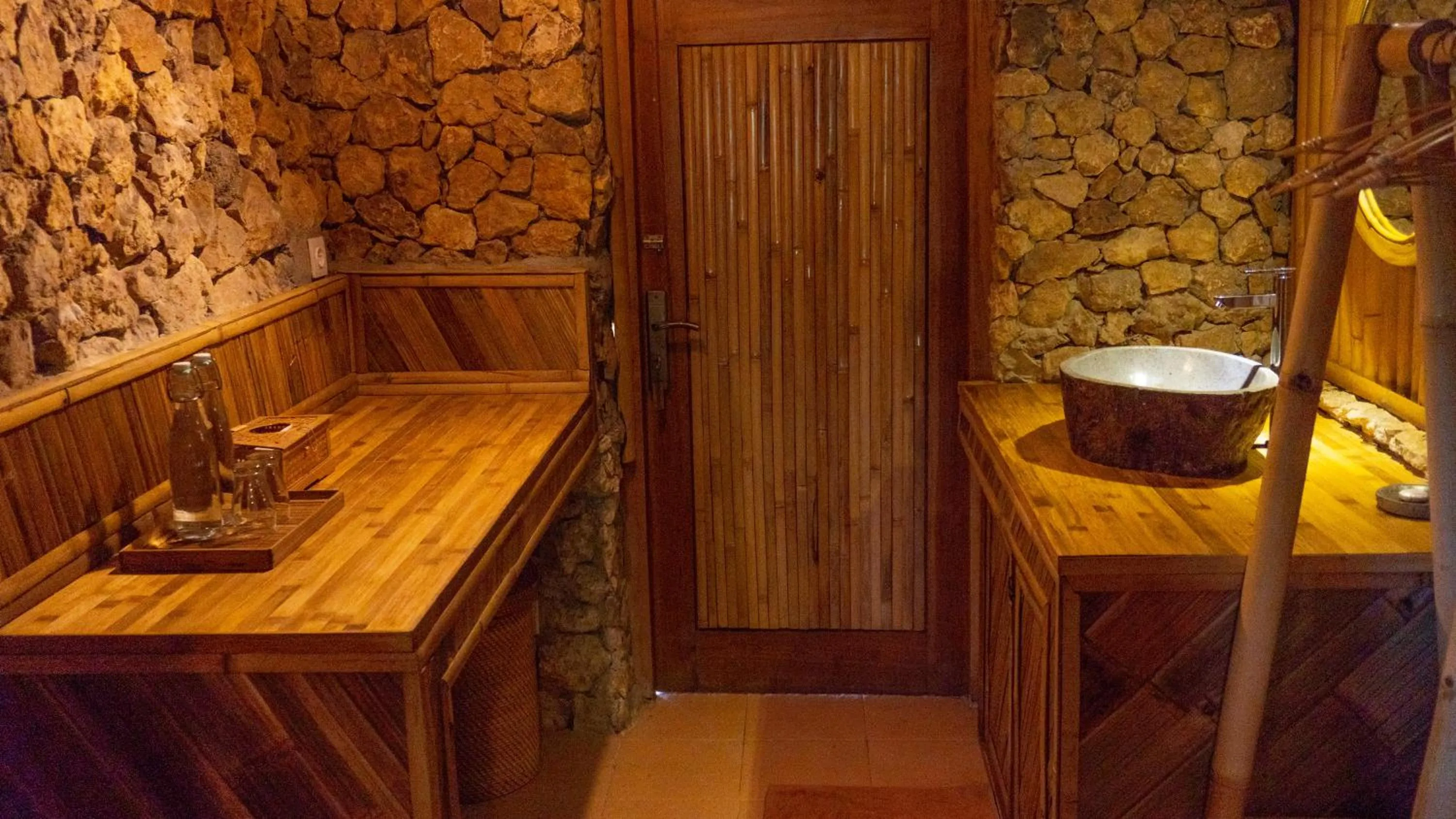 Kitchen or kitchenette in Elang Hillside Bamboo Villas