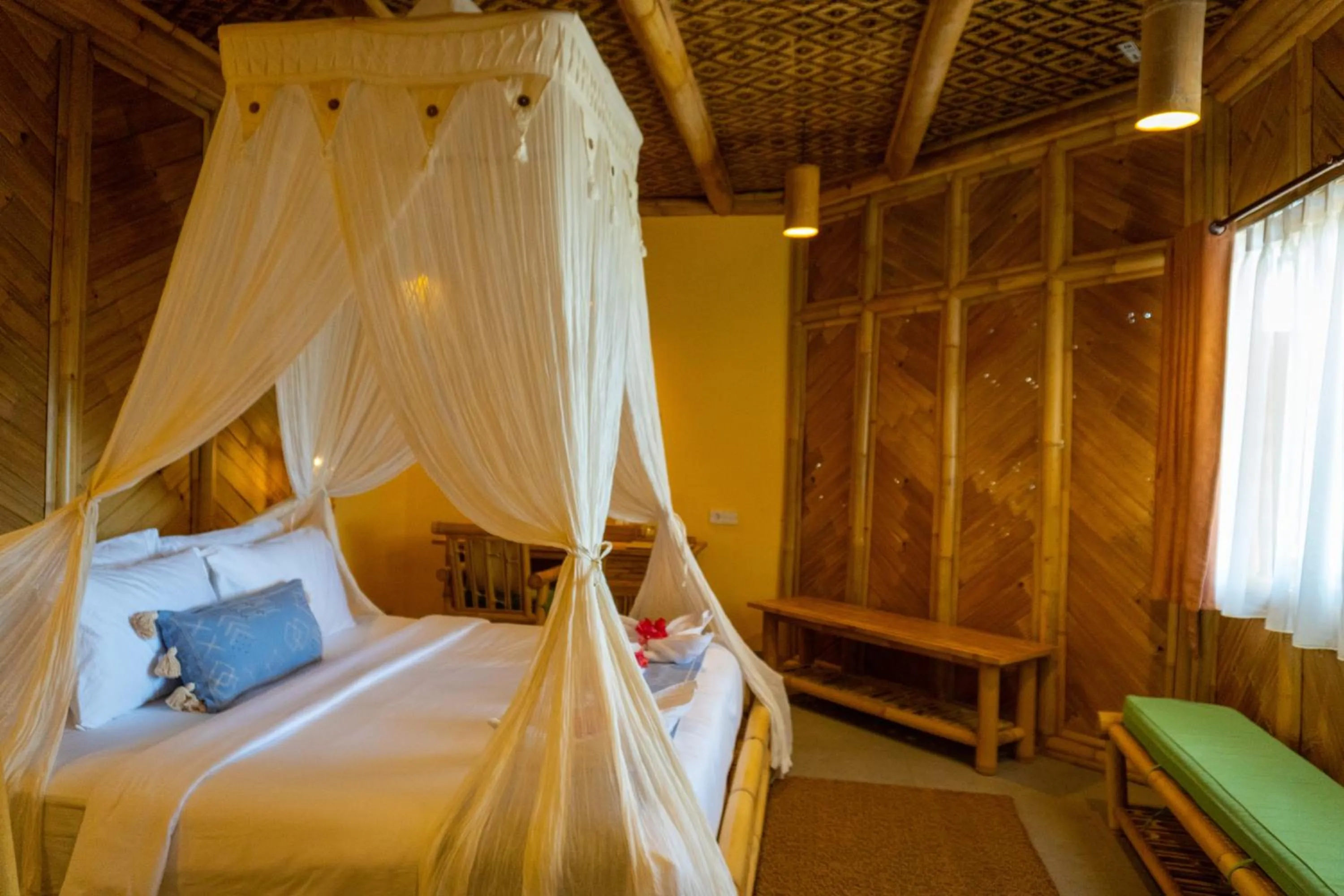 Bedroom, Bed in Elang Hillside Bamboo Villas