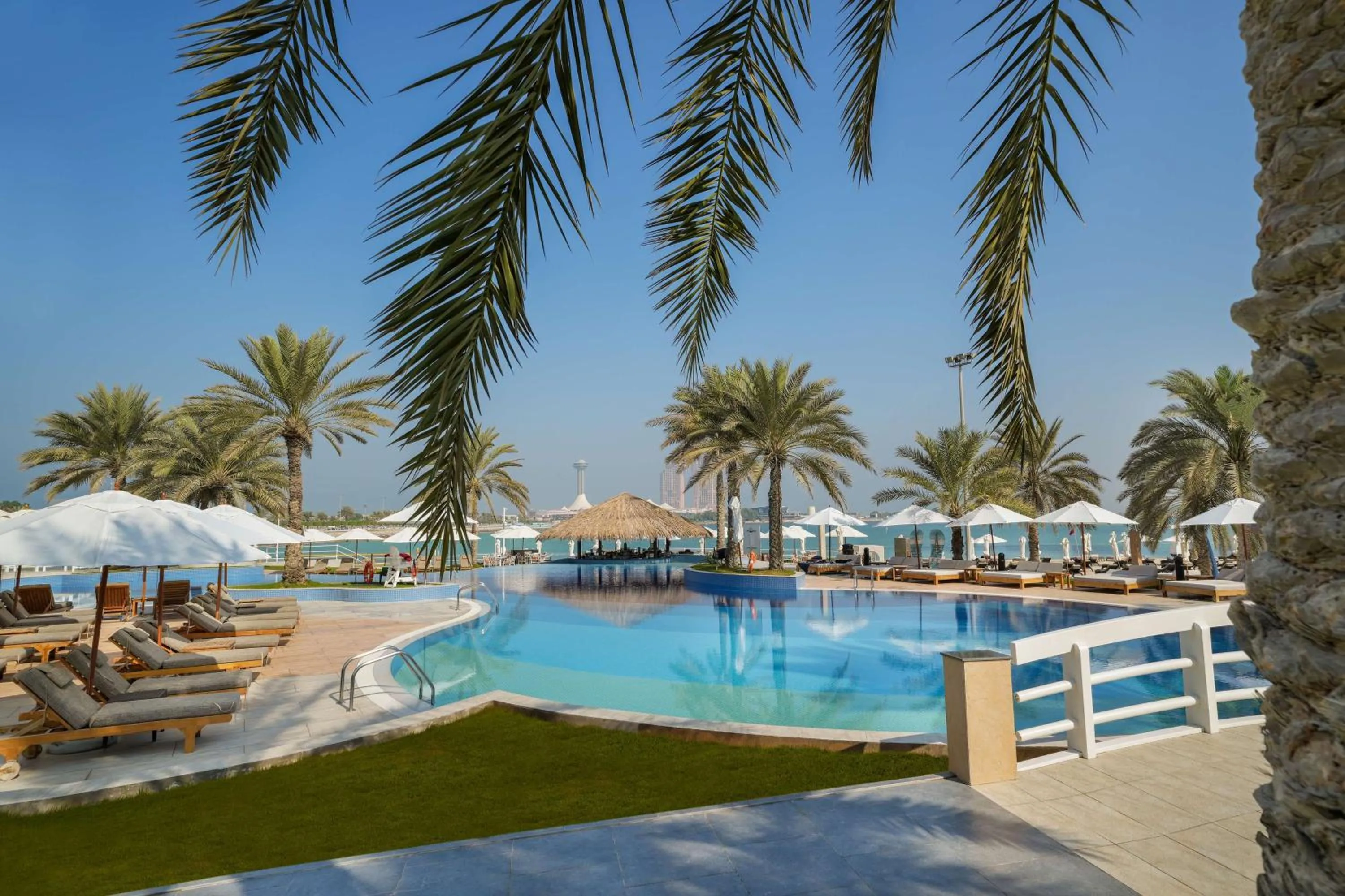 Pool view in Radisson Blu Hotel & Resort, Abu Dhabi Corniche
