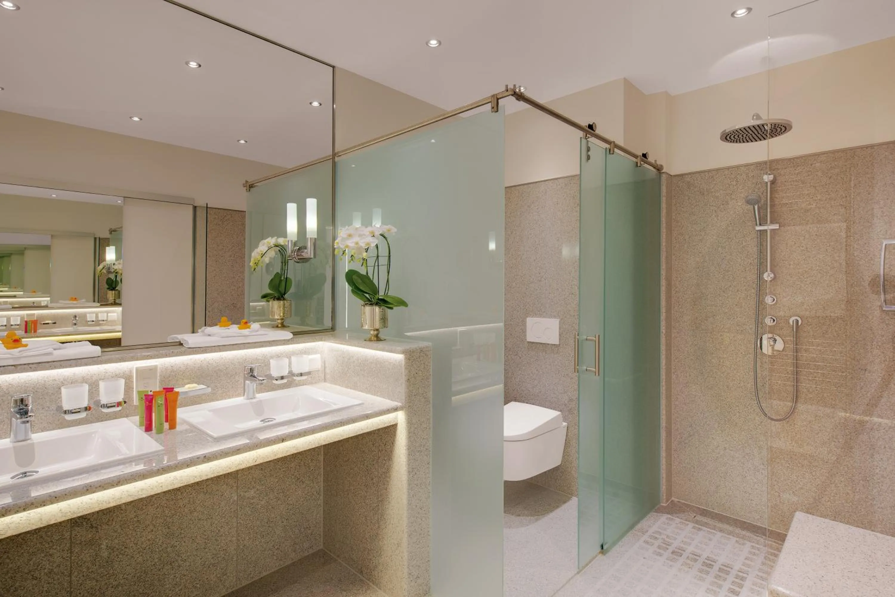 Bathroom in Hotel Europäischer Hof Heidelberg, Bestes Hotel Deutschlands in historischer Architektur