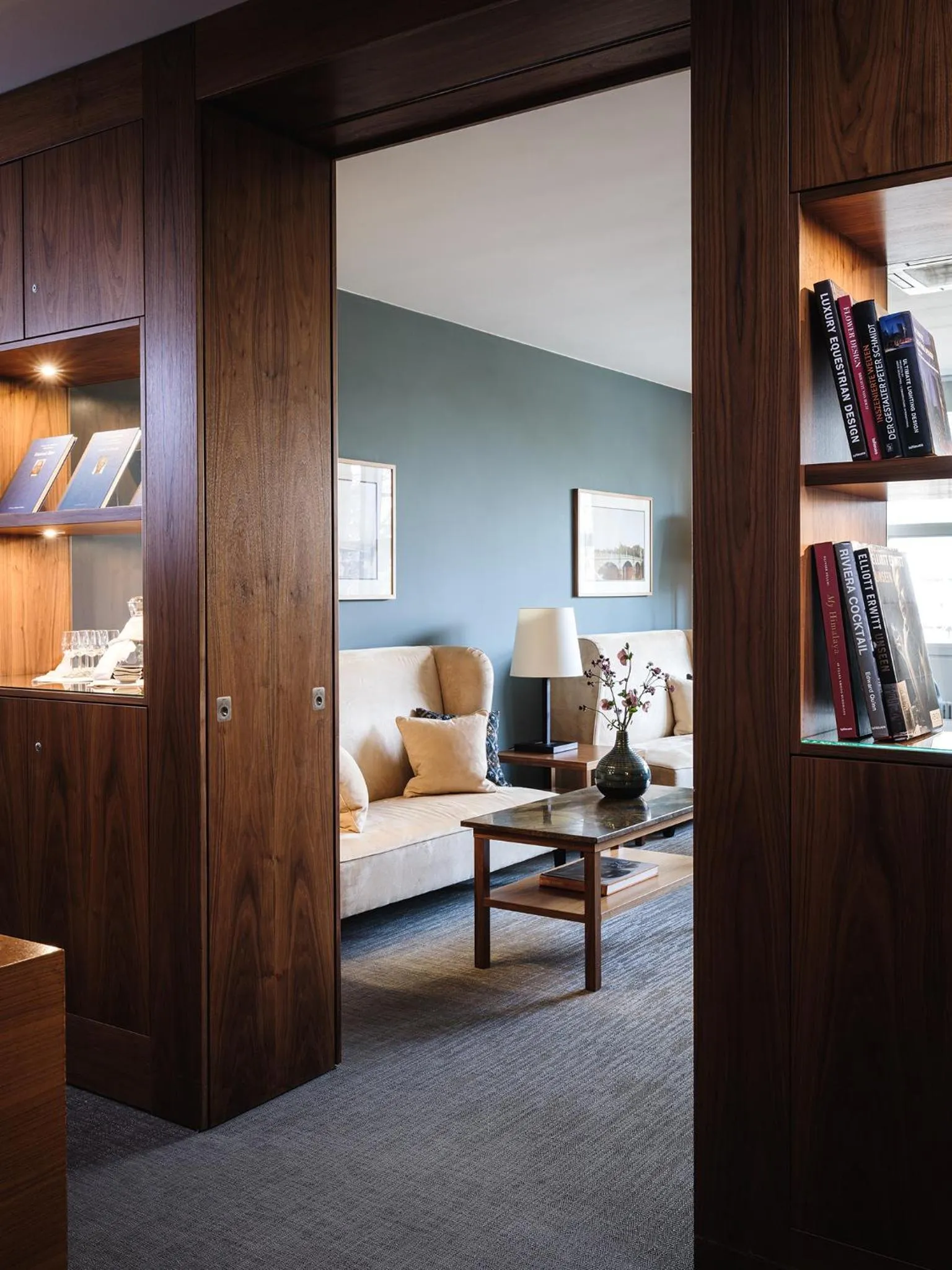 Library in ABION Villa Suites