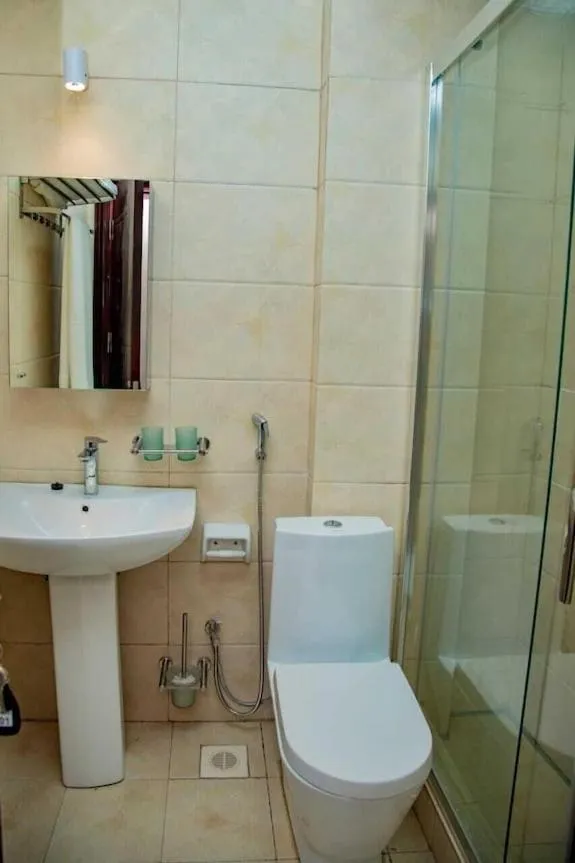 Shower in Madras Hotel and Apartments