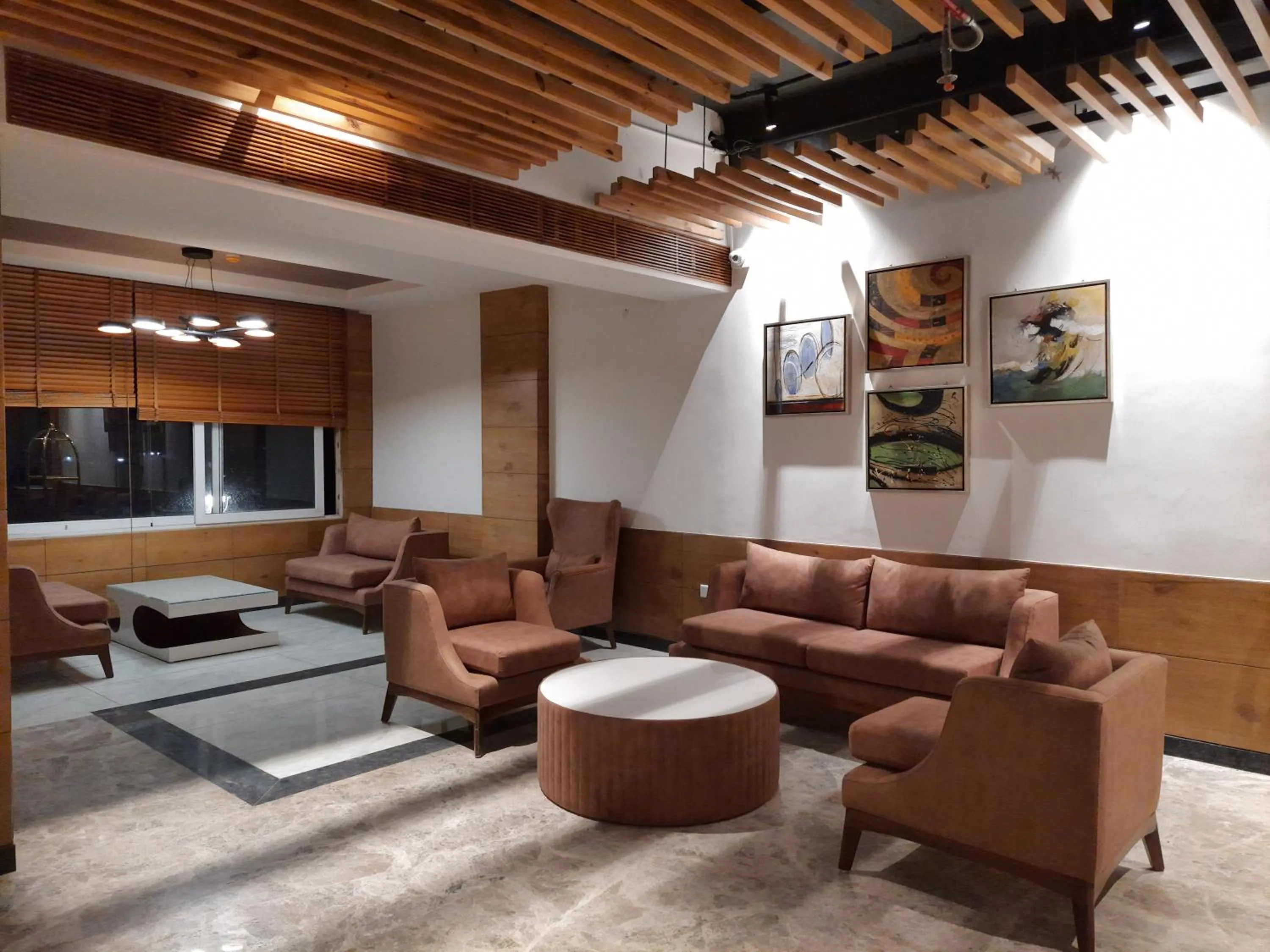 Seating area in Jay Clarks Exotica