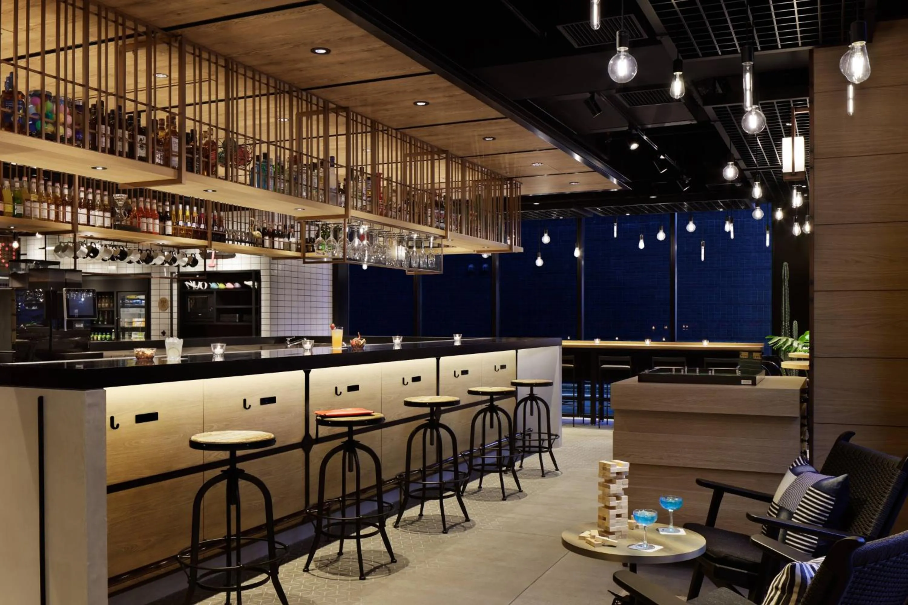 Lounge or bar in Moxy Kyoto