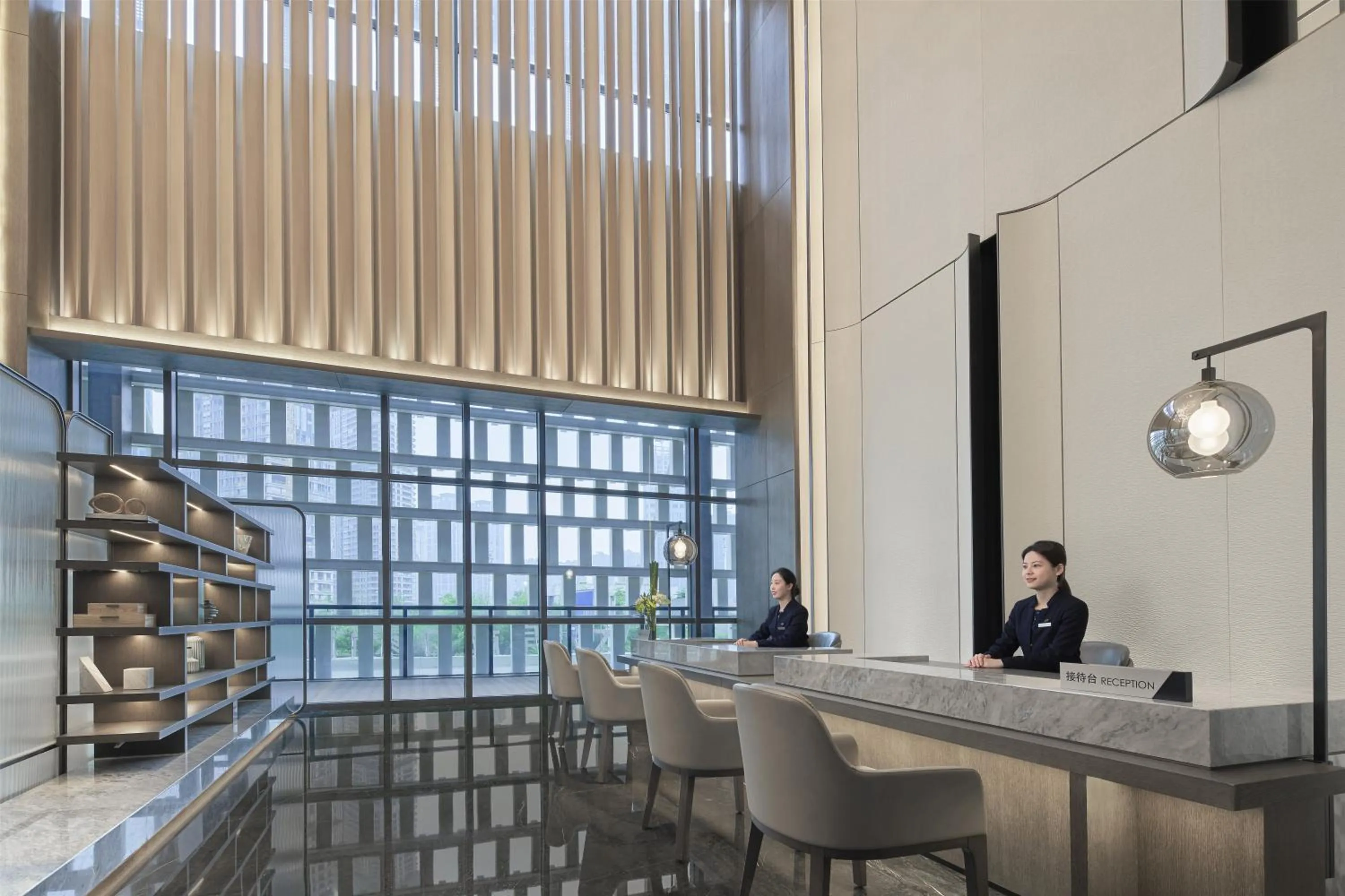 Lobby or reception in The Meixi Lake, Changsha Marriott Executive Apartments