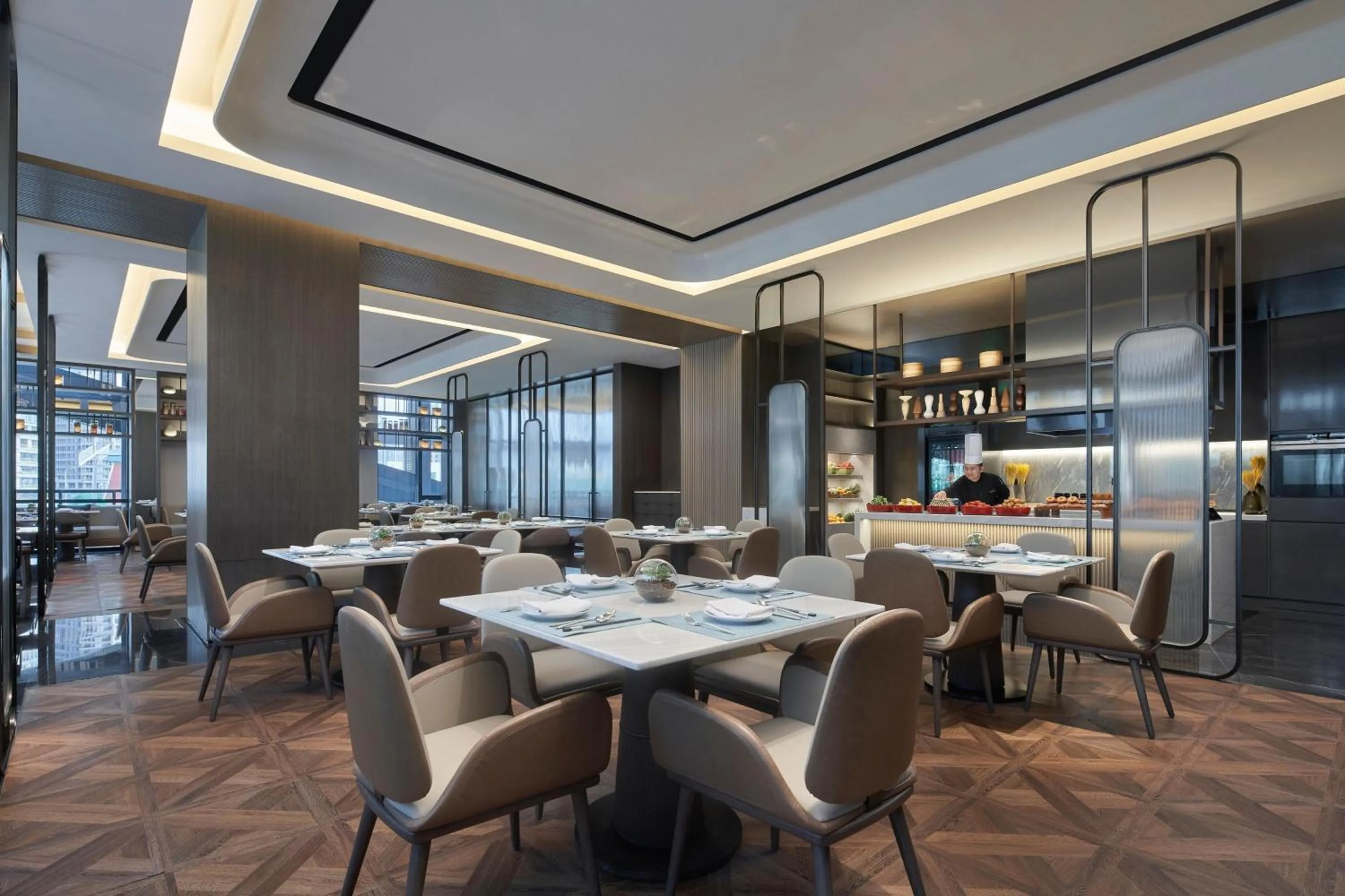 Lounge or bar in The Meixi Lake, Changsha Marriott Executive Apartments