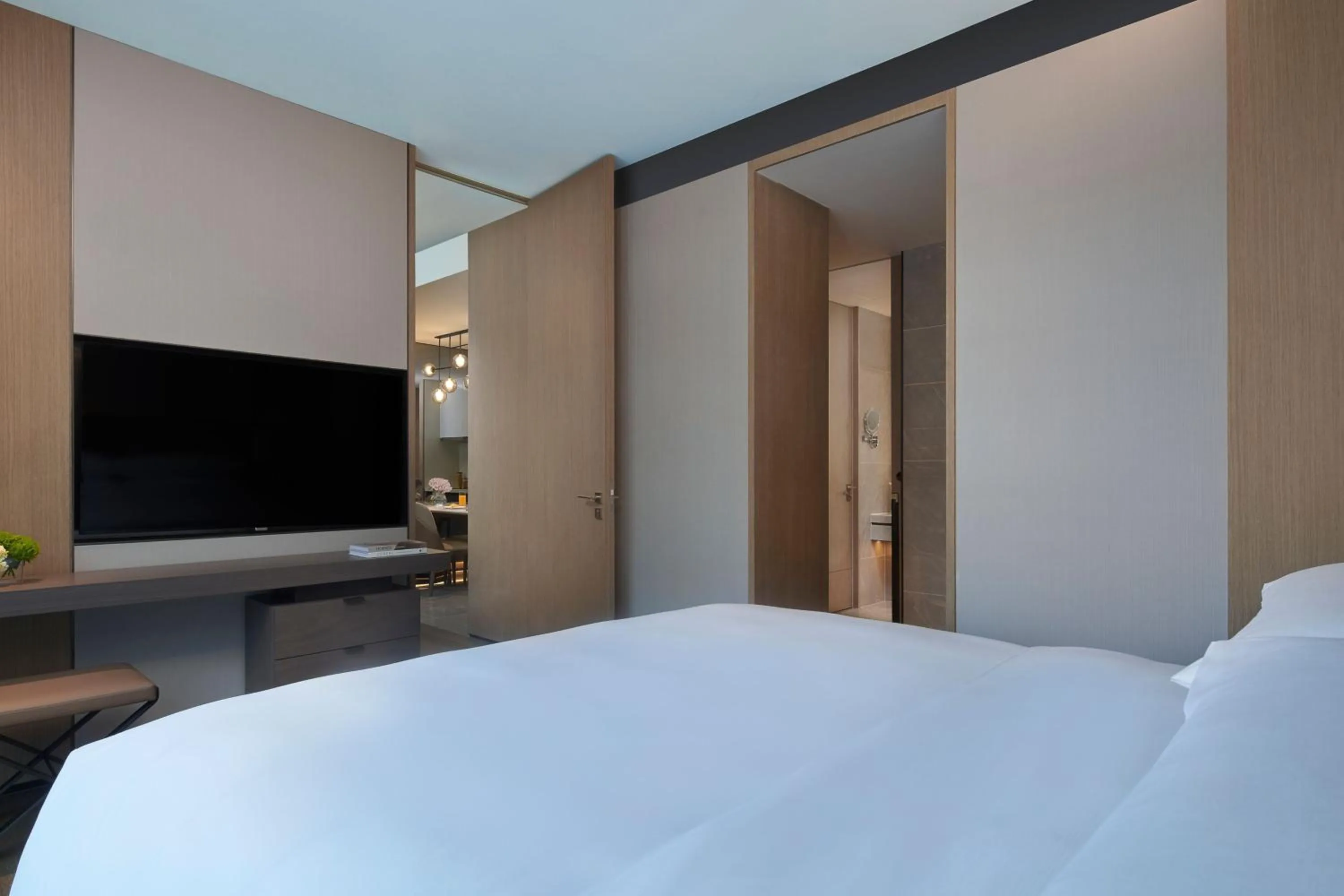 Bedroom, Bed in The Meixi Lake, Changsha Marriott Executive Apartments