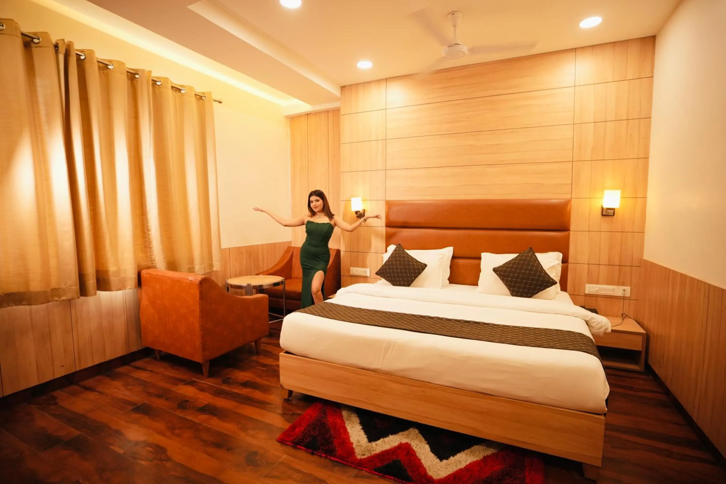 Bed in Hotel Pradeep Star Inn