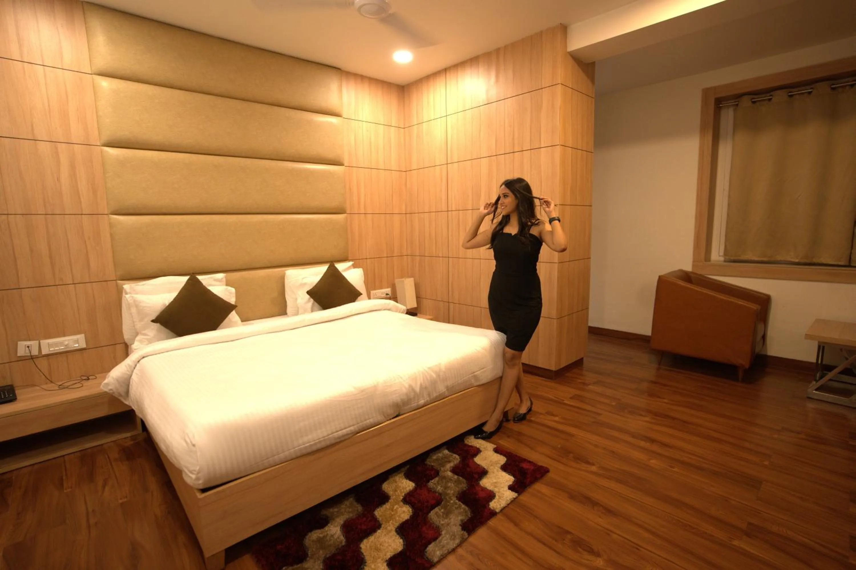 Bed in Hotel Pradeep Star Inn