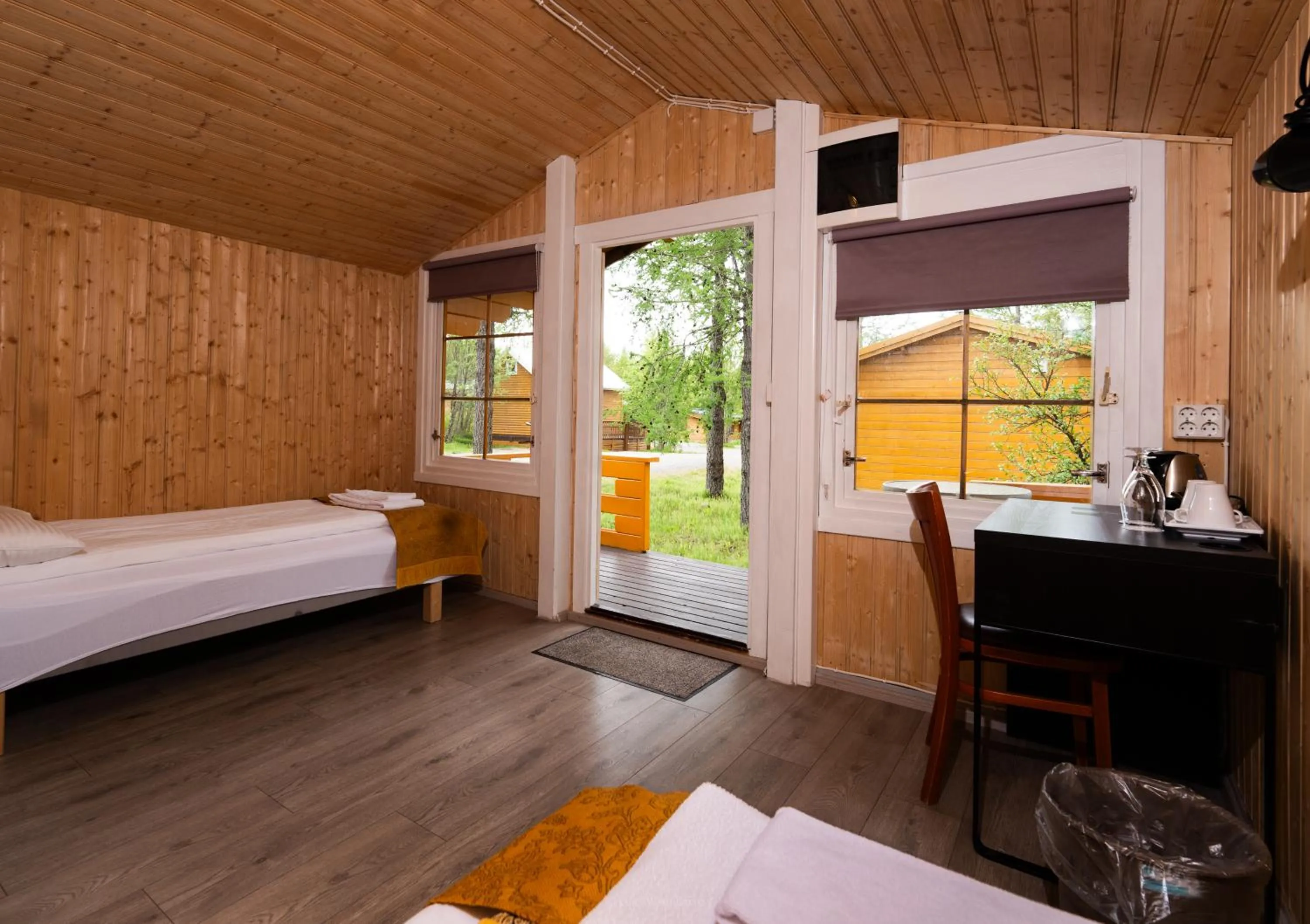 Balcony/Terrace, Bed in Hótel Eyvindará