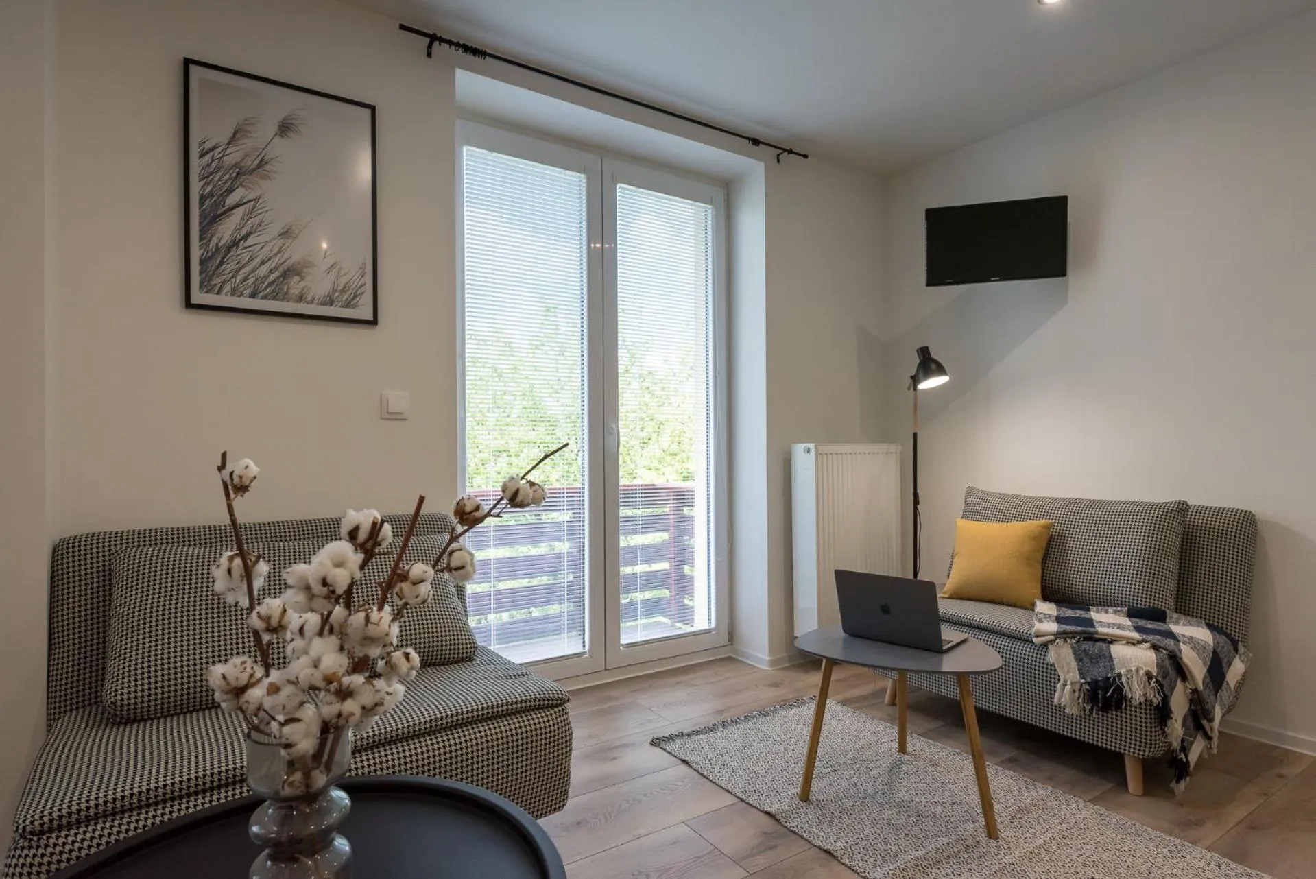 Seating area in Symple apartments