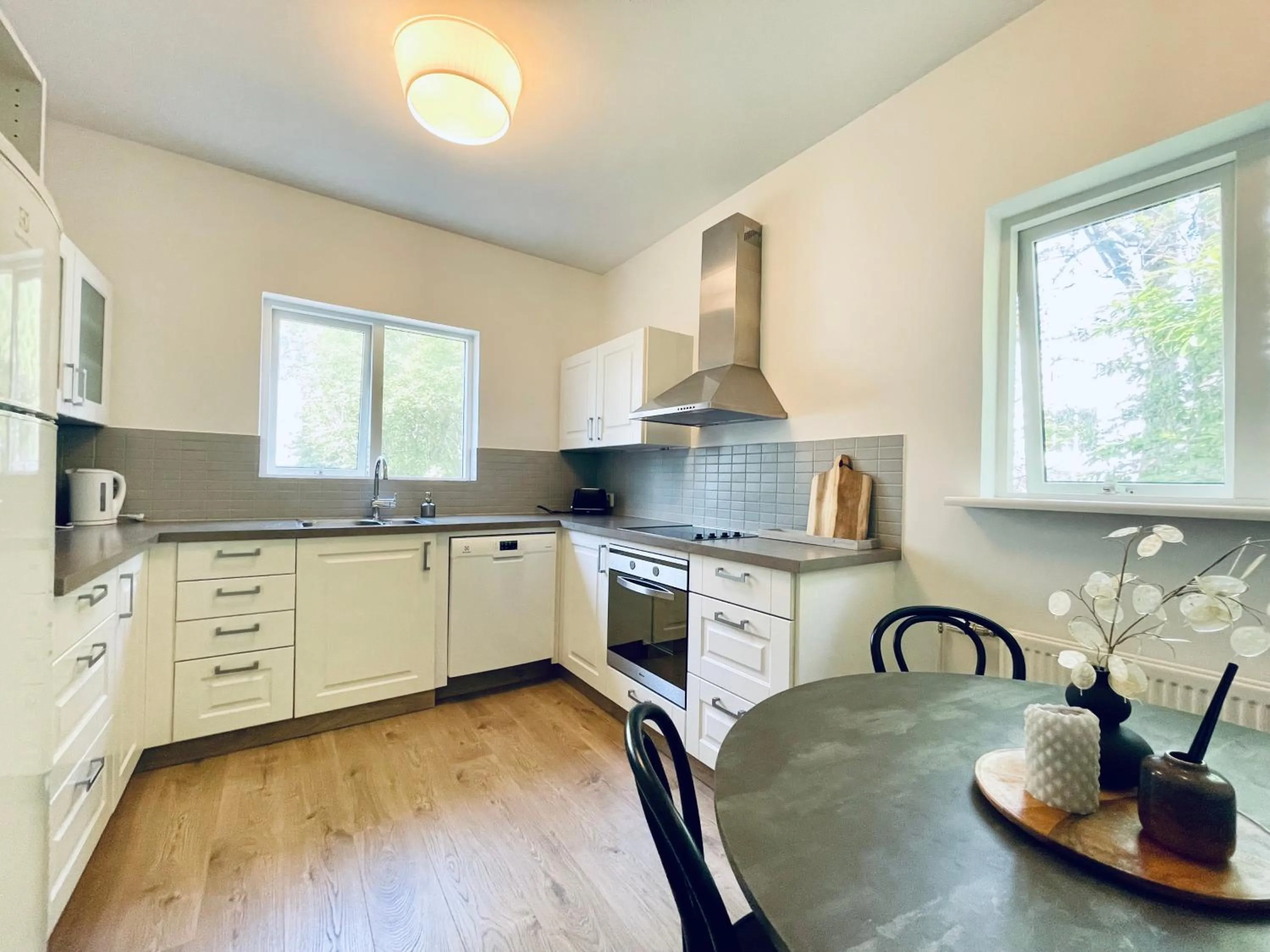 Kitchen or kitchenette in Day Dream Soleyjargata Rooms & Apartments