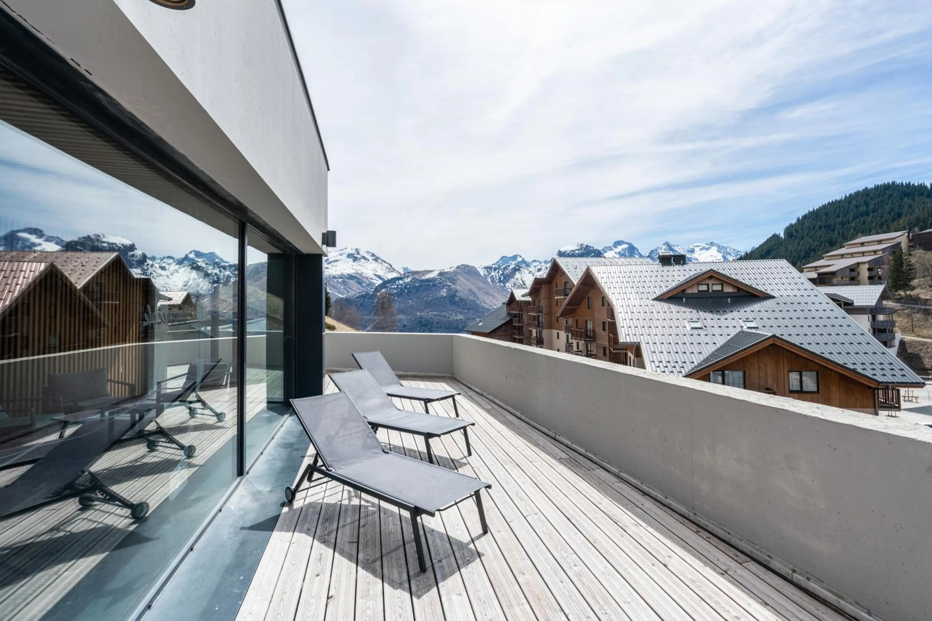 Balcony/Terrace in Résidence Vacancéole - Les Ecrins d'Auris